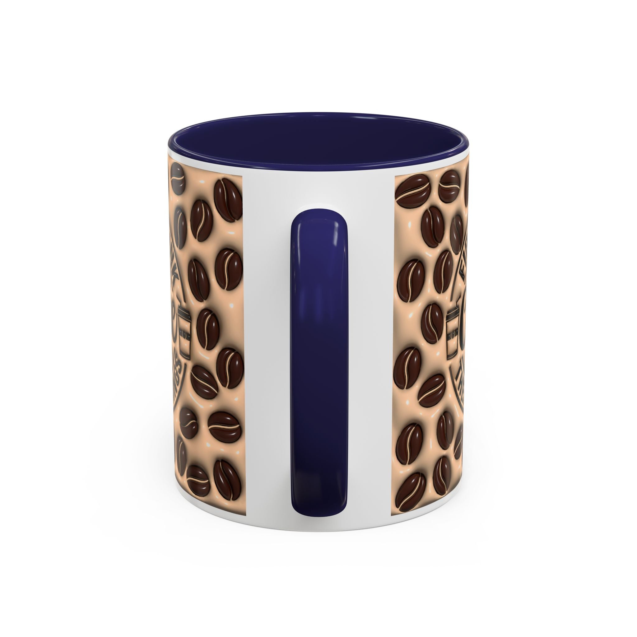 Coffee Beans Pattern First I Drink Coffee Mug | Accent 11oz 15oz