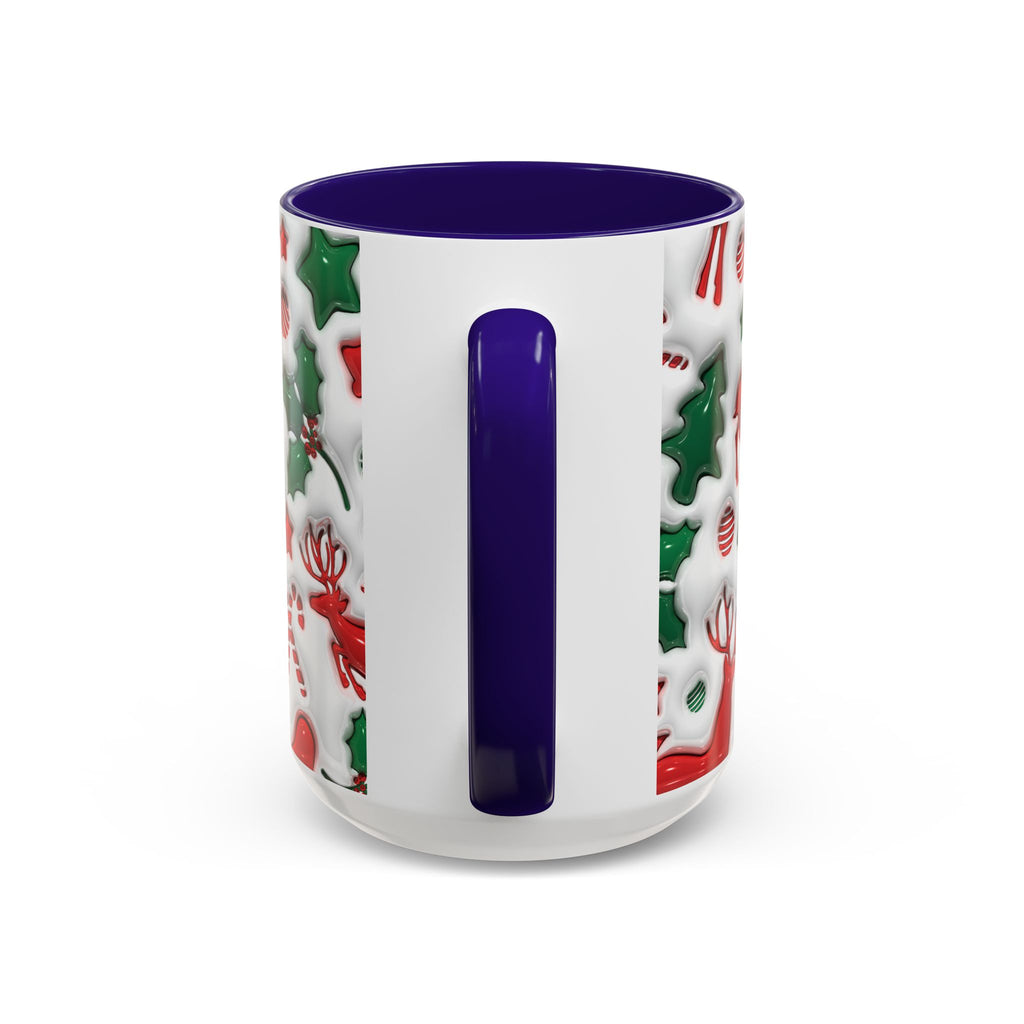 Festive Holiday Mugs, Christmas Coffee Cups, Colorful Reindeer and Candy Cane Design, Cozy Winter Drinkware, Perfect Gift for Holidays