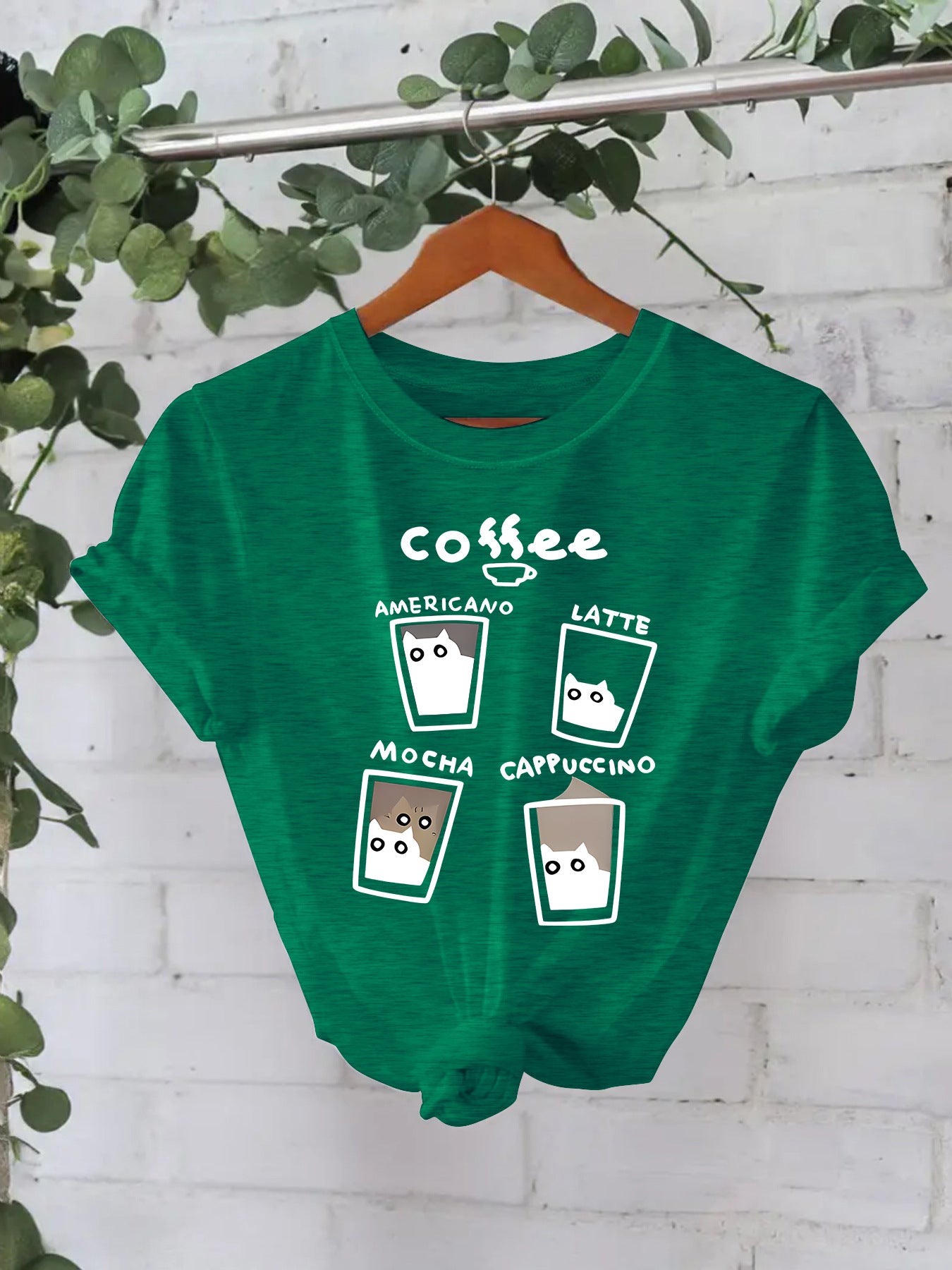 T-shirt short sleeved women's coffee cup