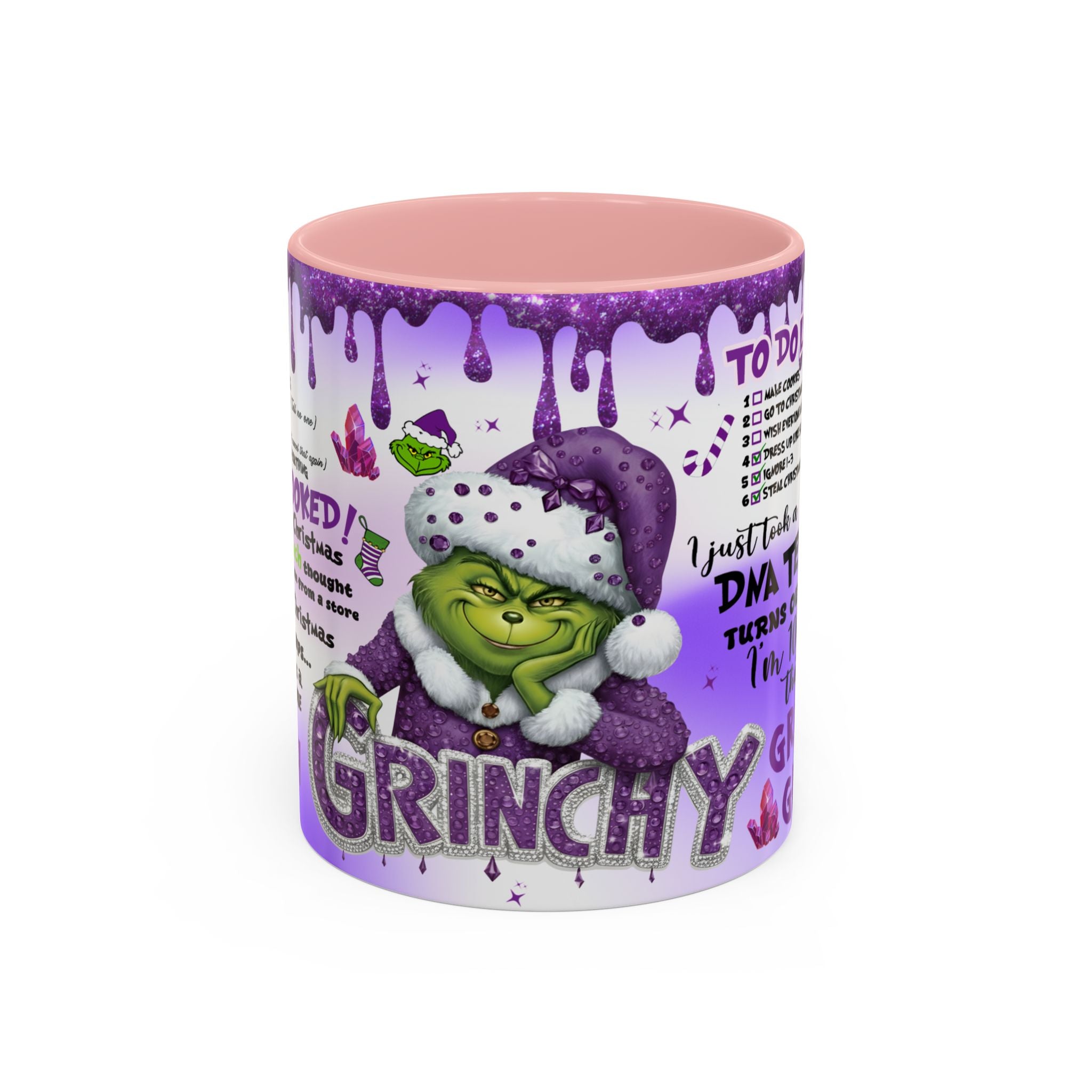 Grinchy Coffee Mug - Fun Holiday Mug, Christmas Gift, Office Decor, Grinch Lovers, DNA Test Humor
