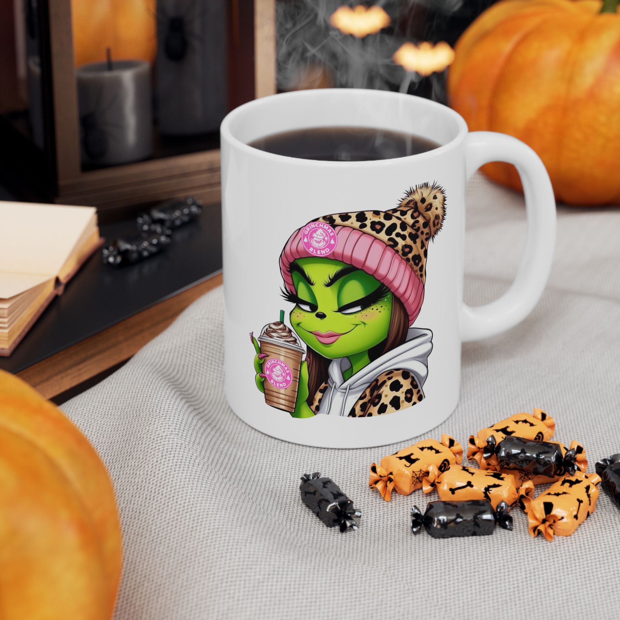Funky Grinchy-Themed Ceramic Mug | Cute Coffee Cup, Gift for Miss Grinch Lovers, Unique Kitchen Decor, Fun Drinkware, Quirky Mug