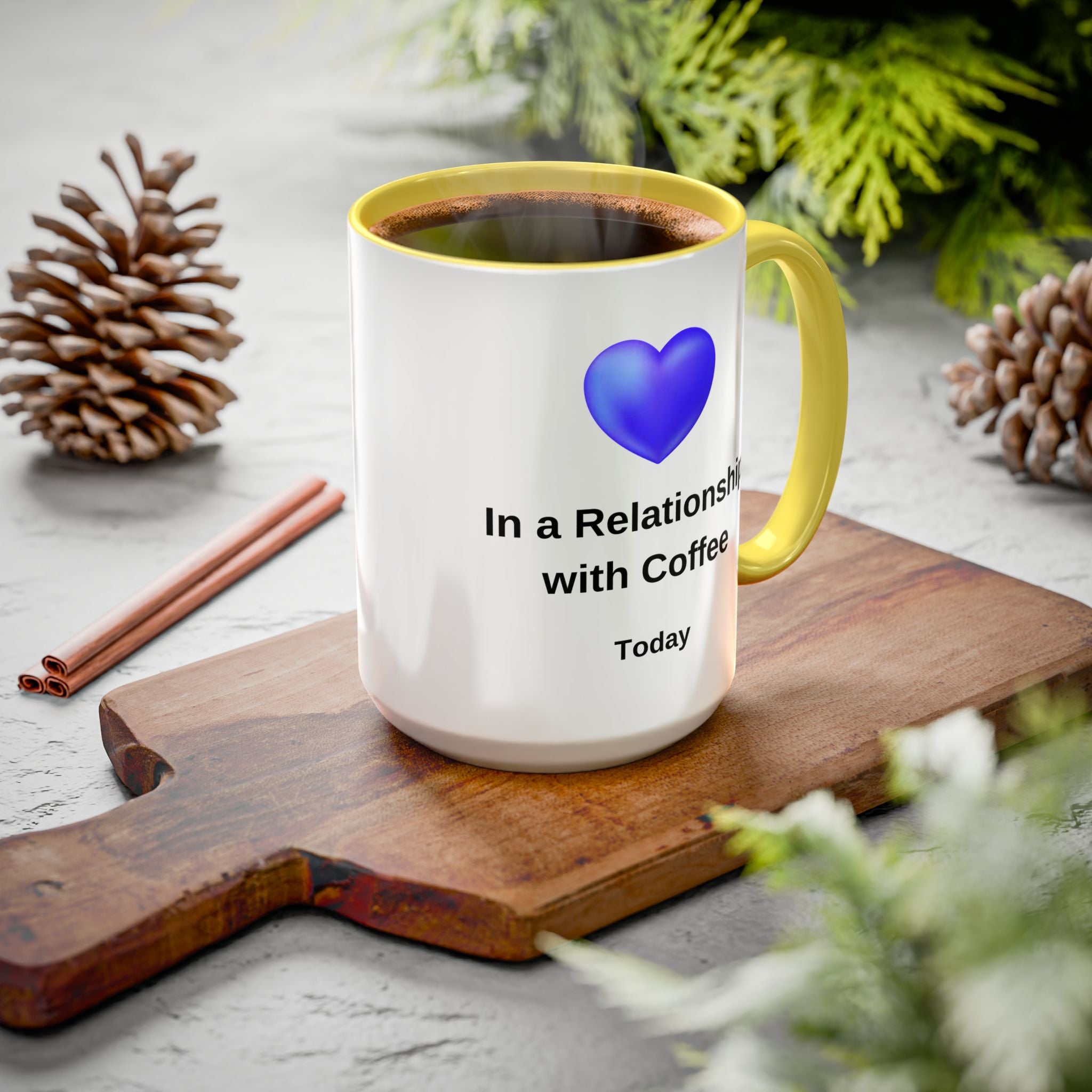 Coffee Lover Mug, Funny Coffee Cup Gift, Relationship with Coffee, Colorful Ceramic Mug, Coffee Addict Mug, Coffee Gift for Her, Coffee Mug