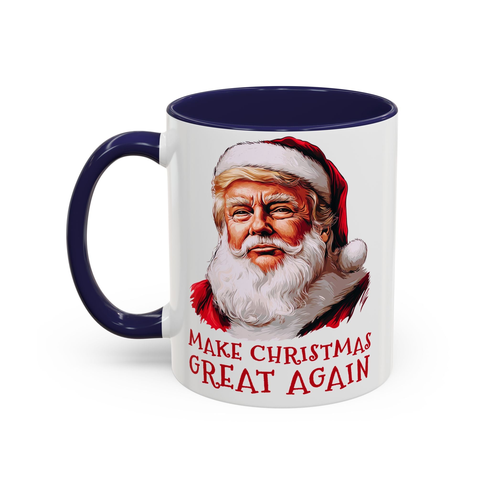 Santa Claus Trump Portrait Mug | Make Christmas Great Again, Holiday Coffee Mug