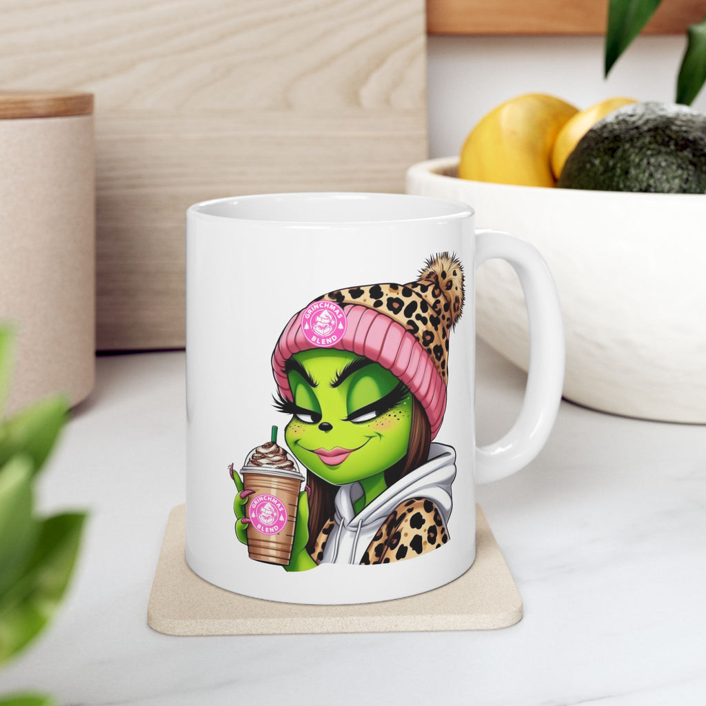 Funky Grinchy-Themed Ceramic Mug | Cute Coffee Cup, Gift for Miss Grinch Lovers, Unique Kitchen Decor, Fun Drinkware, Quirky Mug