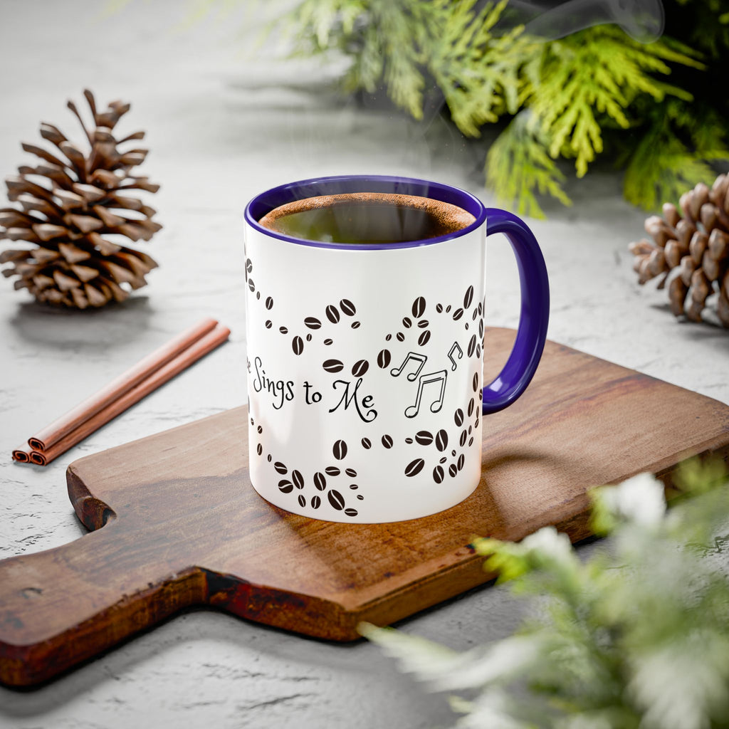 Coffee Sings to Me Mug — 11oz/15oz Ceramic Coffee Bean Music Mug