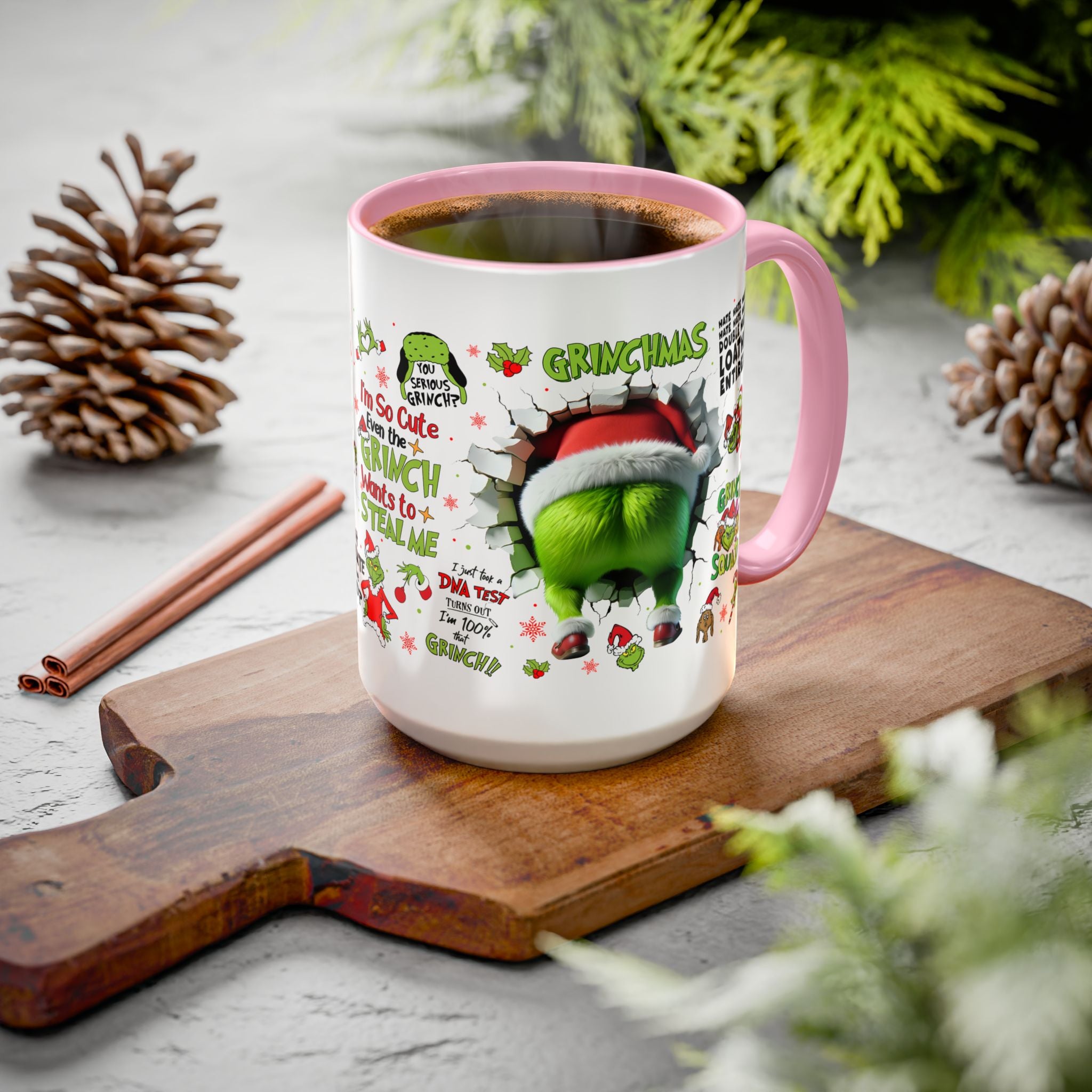 Colorful Grinch Mugs for Holiday Cheer, Funny Coffee Cups, Christmas Gift, Grinch Lovers, Festive Kitchen Decor
