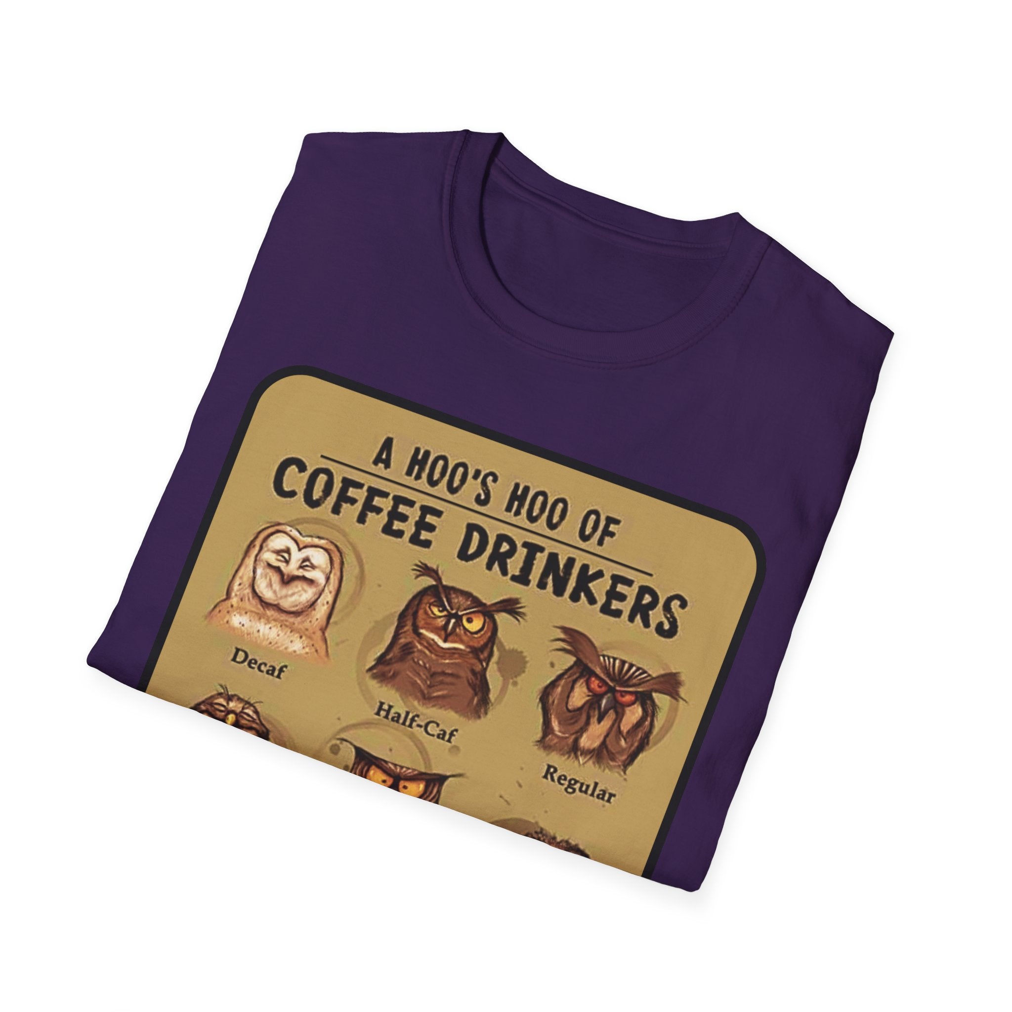 Coffee Owl Types T-Shirt | A Hoo's Hoo of Coffee Drinkers