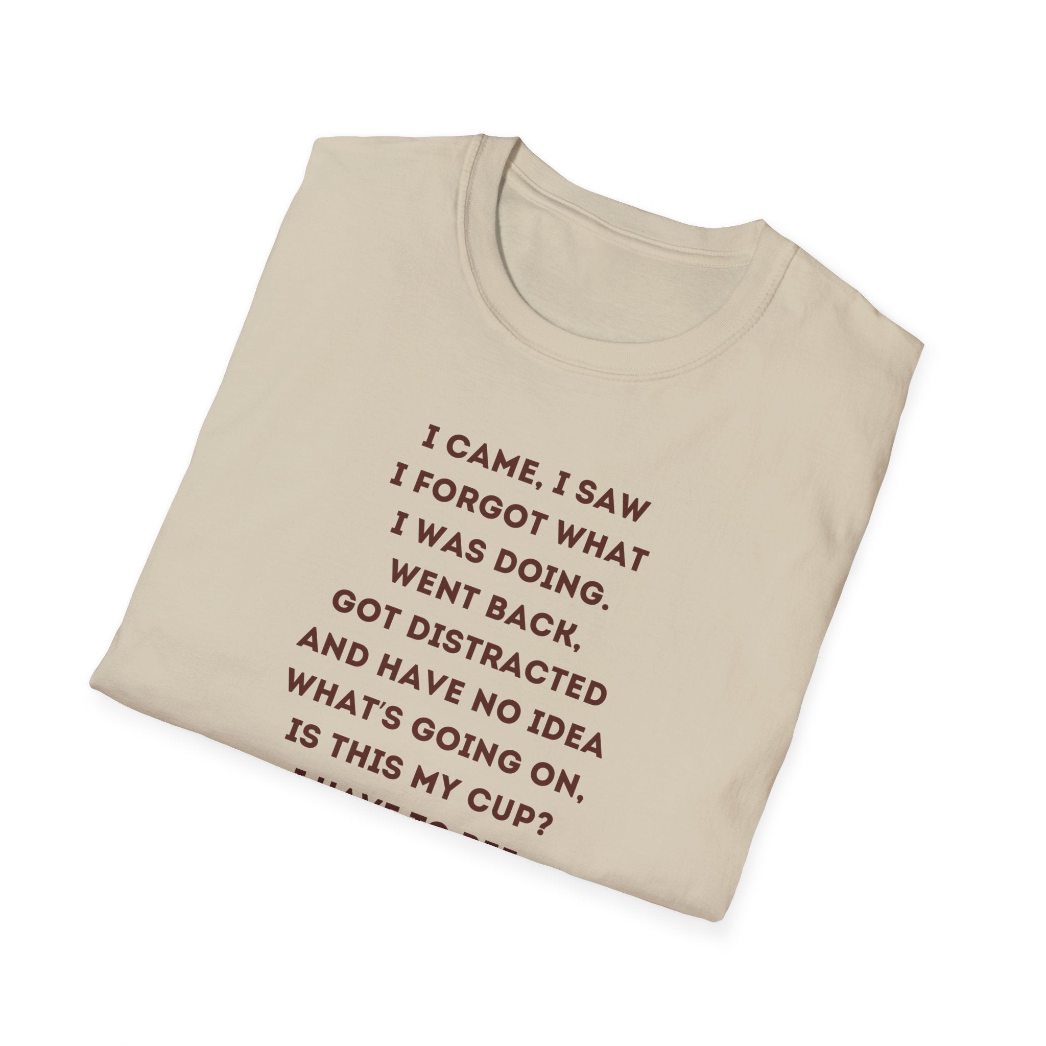 Funny Coffee Memory Poem T-Shirt | Cute Character Holding Coffee
