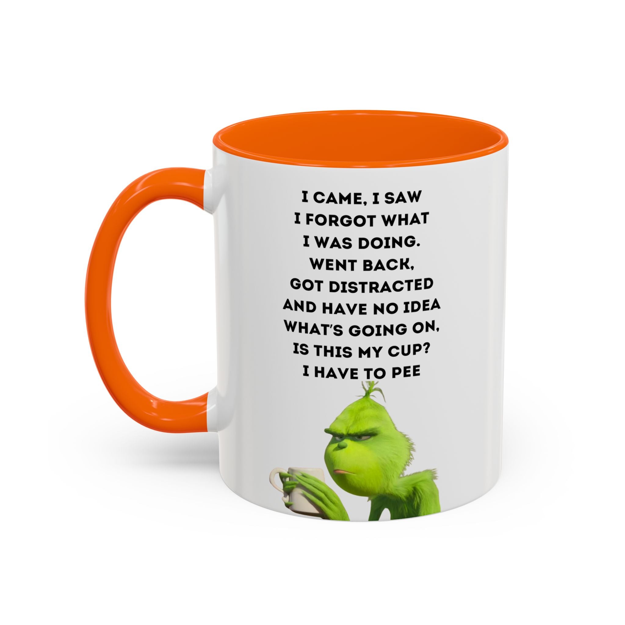 Grumpy Grinch Quote Accent Coffee Mug | Funny Holiday Coffee Cup