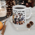 Happy Cartoon Dogs Life Is Better With Dogs Mug | Ceramic Coffee Cup