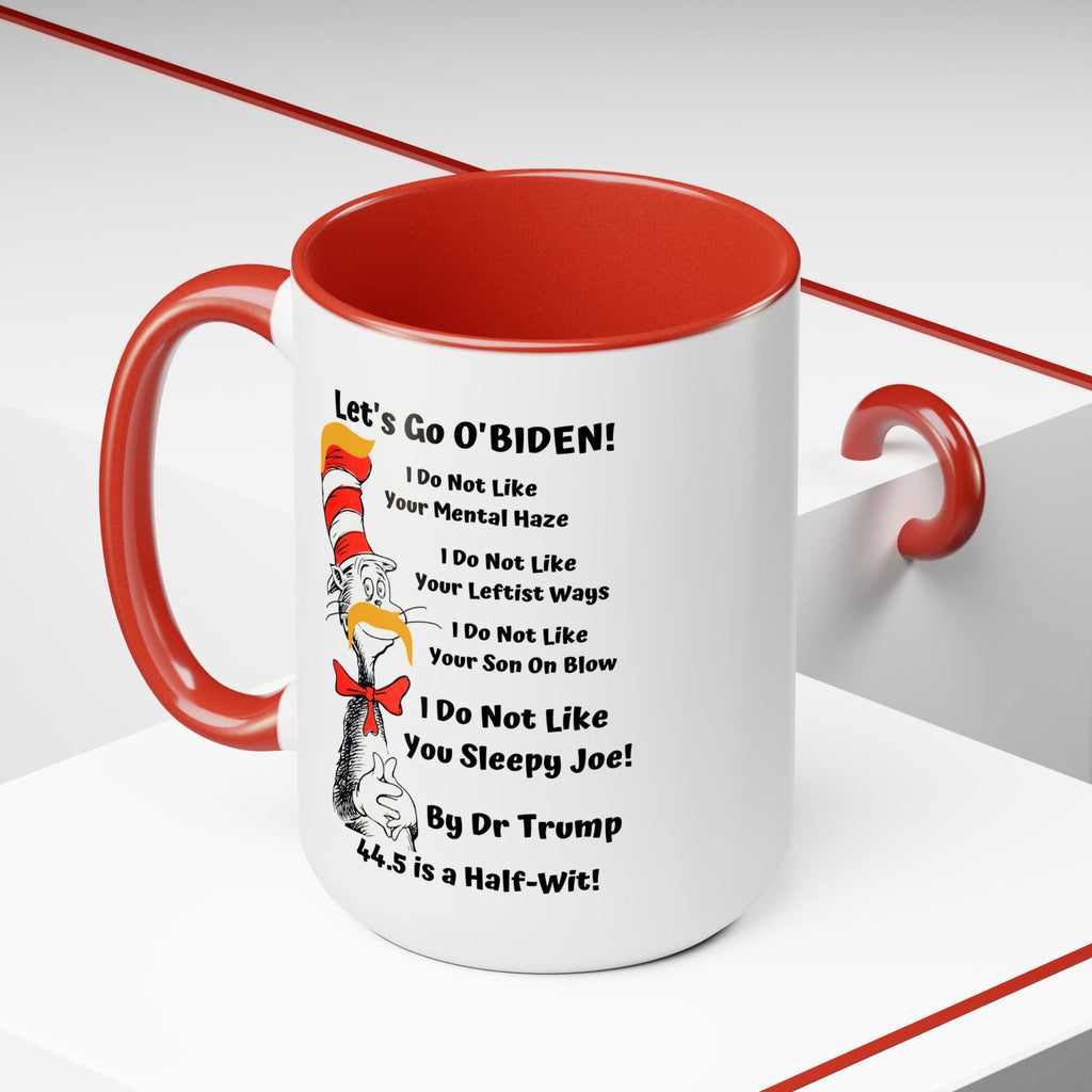 Dr. TRUMP and O'BIDEN 44.5 -  Two-Tone Coffee Mugs, 15oz