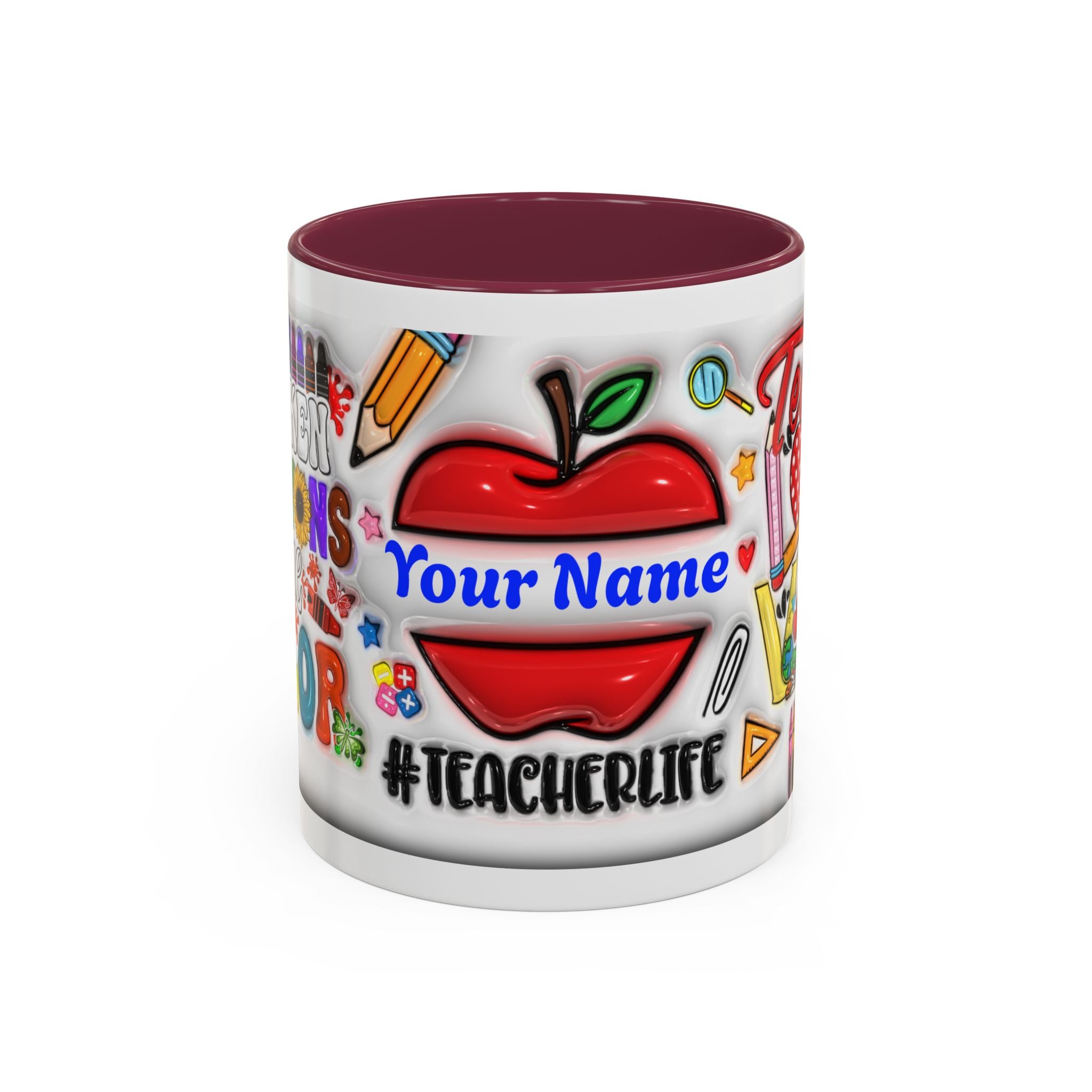 Personalized Teacher Mugs | Colorful 11oz & 15oz Coffee Cups | Fun Gift for Educators | Back to School | Teacher Appreciation