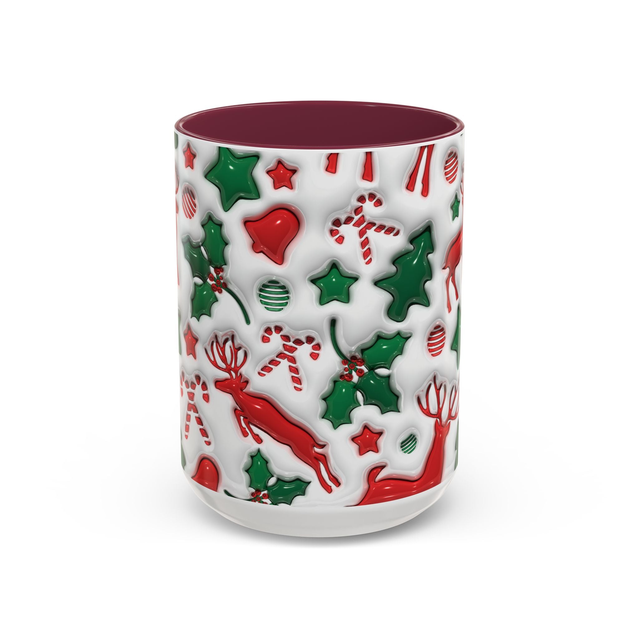 Festive Holiday Mugs, Christmas Coffee Cups, Colorful Reindeer and Candy Cane Design, Cozy Winter Drinkware, Perfect Gift for Holidays