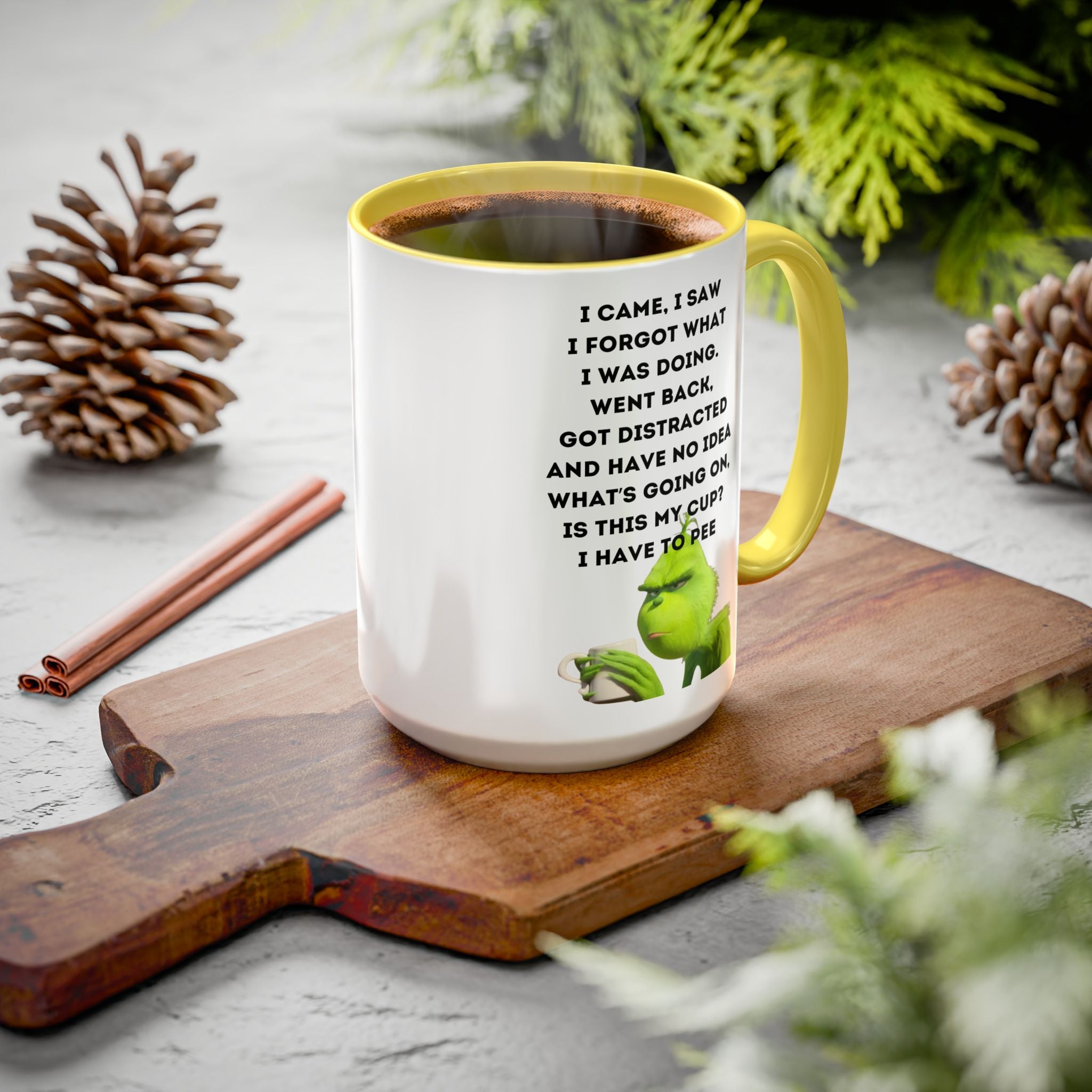 Colorful Grinch Coffee Mug, Fun Holiday Gift, Funny Tea Cup, Quirky Kitchen Decor, Grinch Fan Mug, Christmas Gift Idea