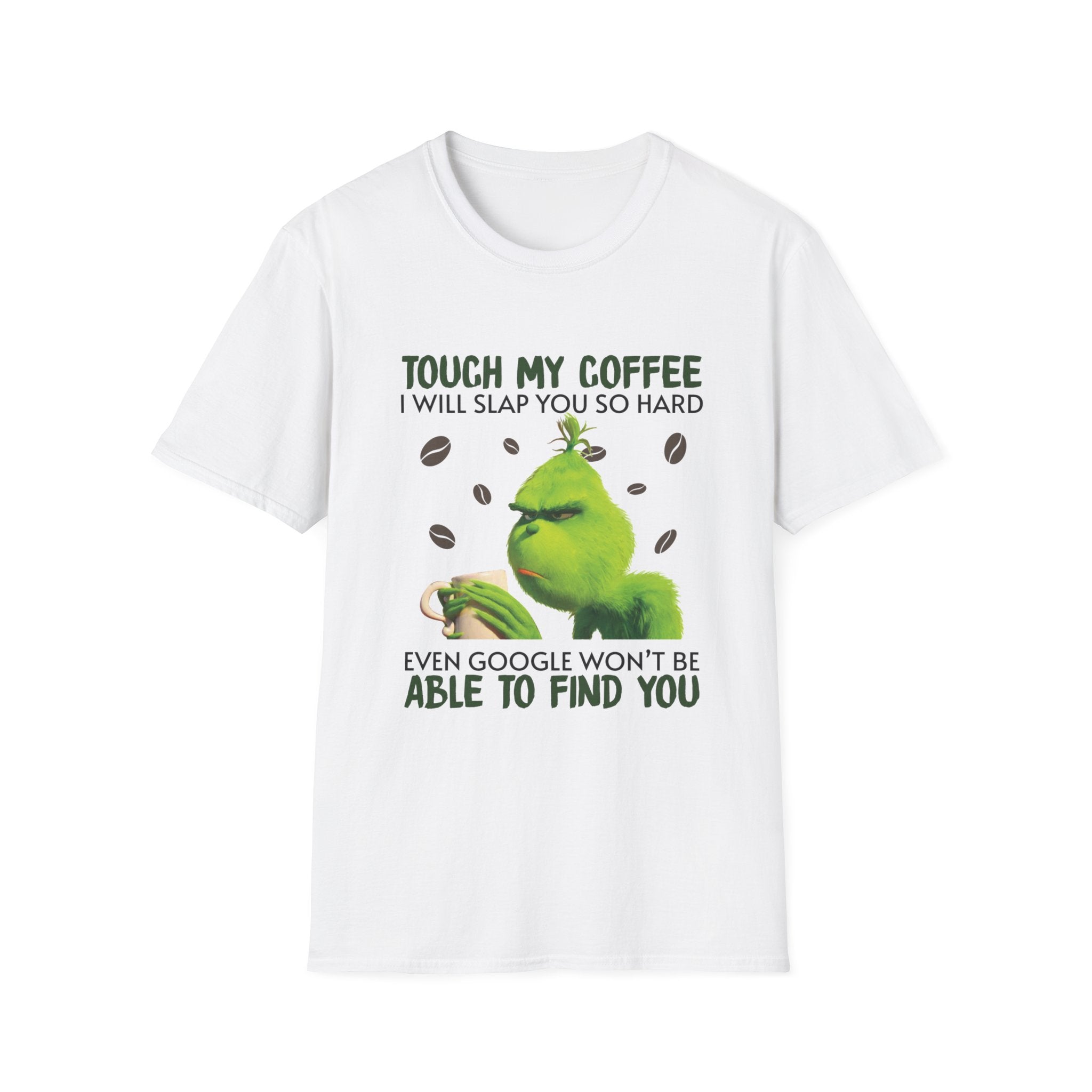 Funny Grinch Coffee T-Shirt, Unisex Tee for Coffee Lovers, Holiday Gift, Quirky Humor Shirt, Perfect for Christmas and Birthdays