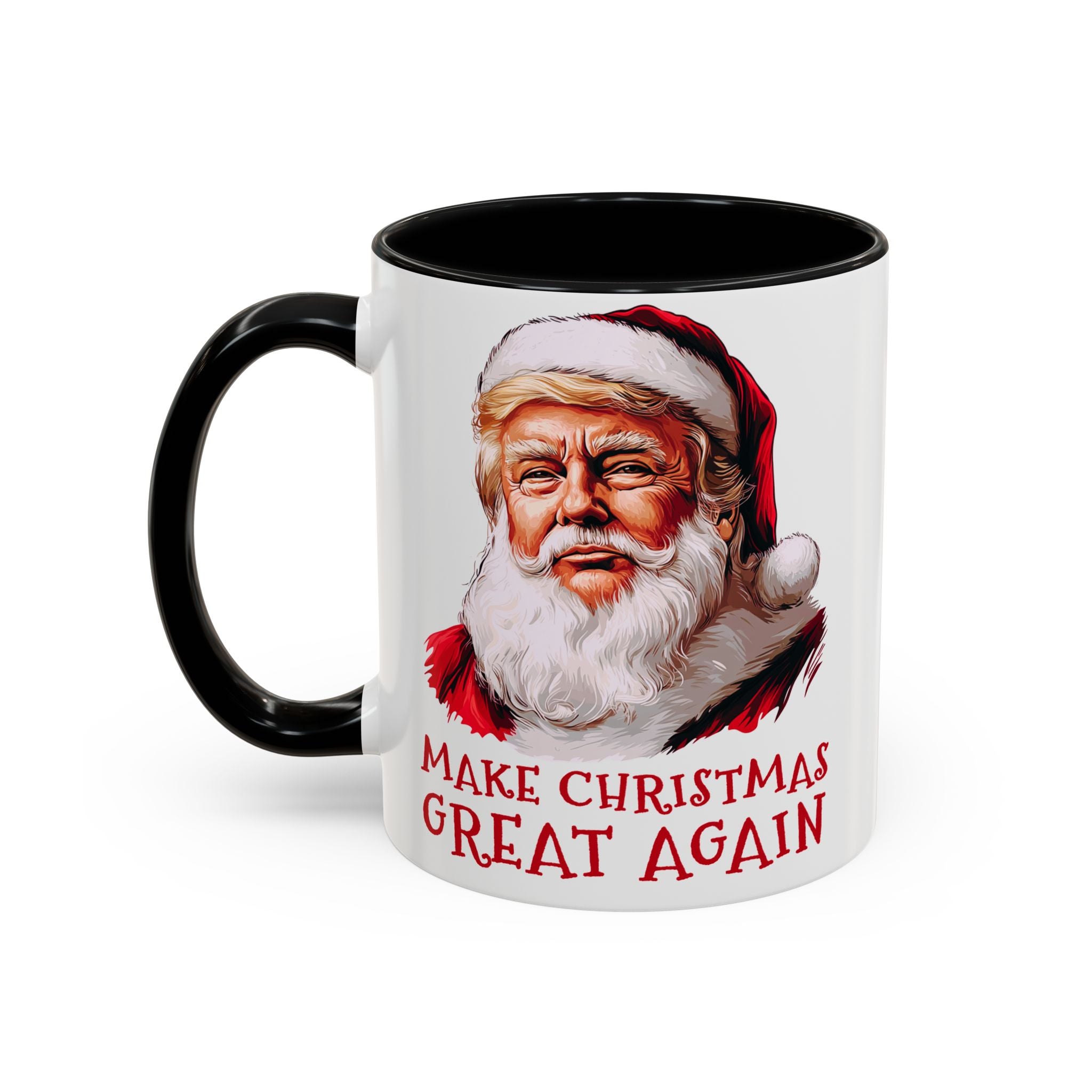 Santa Claus Trump Portrait Mug | Make Christmas Great Again, Holiday Coffee Mug