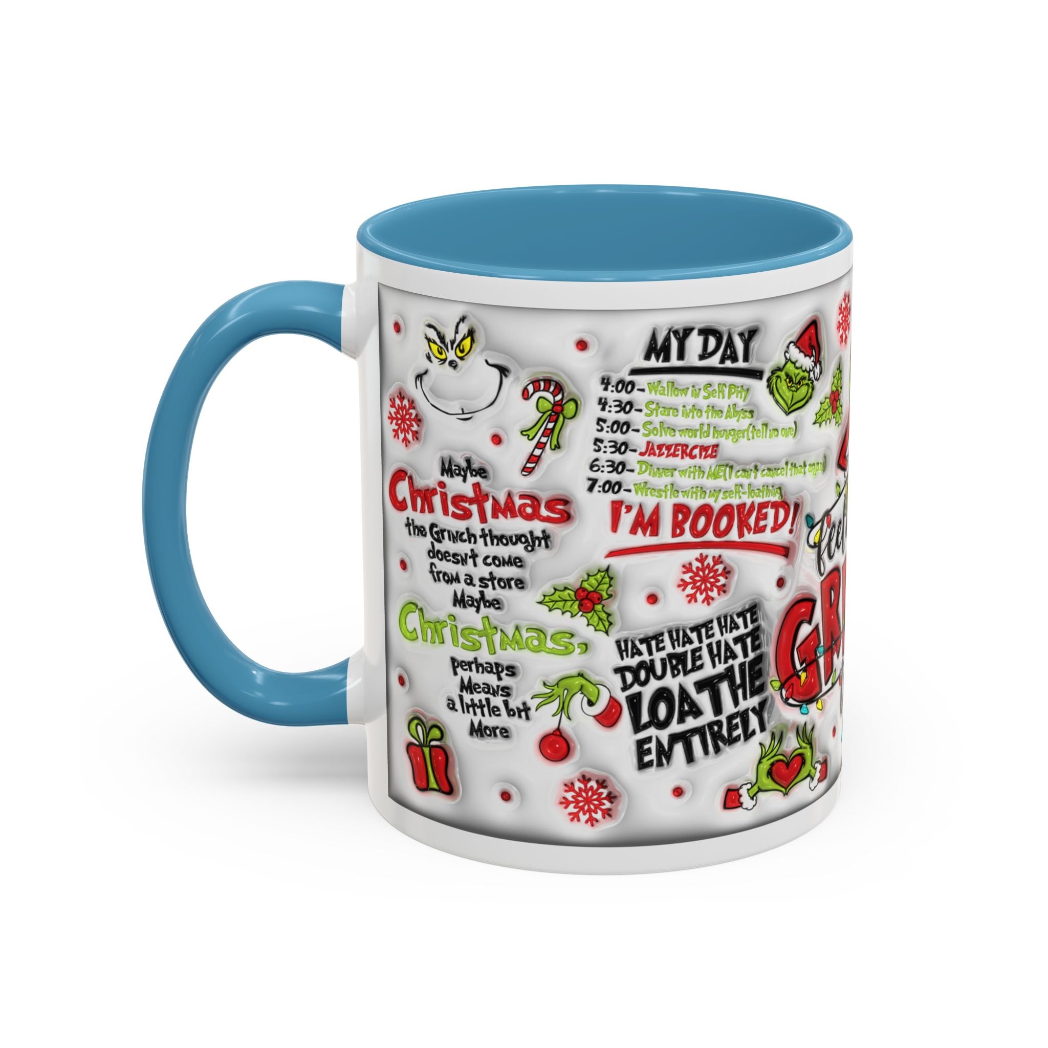 Grinchy Holiday Coffee Mug — "Feeling Extra Grinchy Today" Accent Mug (11/15oz)