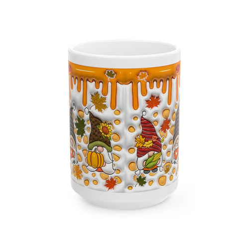 Autumn Gnome Pumpkin Mug | Ceramic Coffee Mug