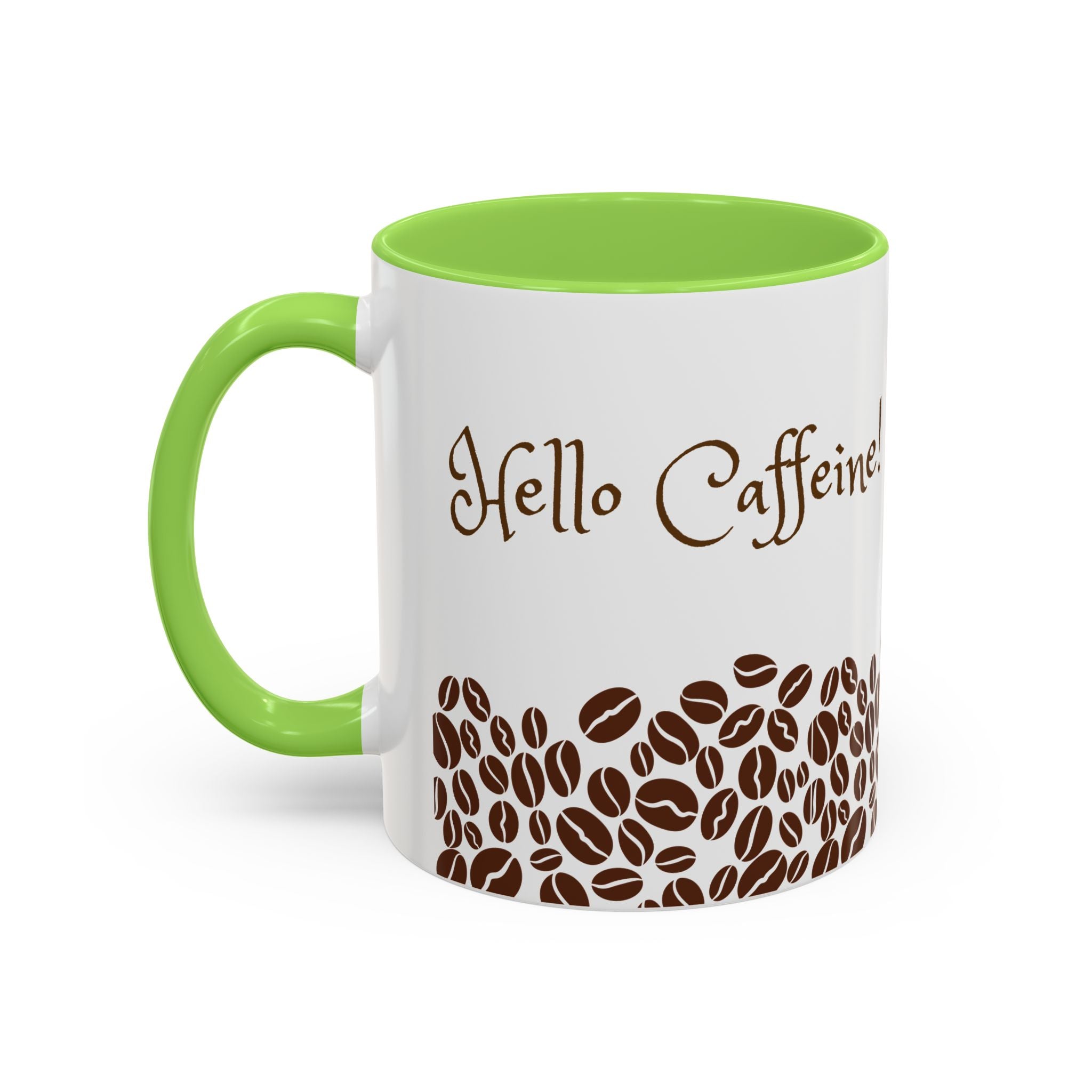 Hello Caffeine! Coffee Bean Ceramic Mug (11oz & 15oz)
