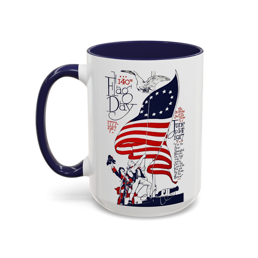 American Flag Day June 14th Parade Illustration Mug | Accent Coffee Mug