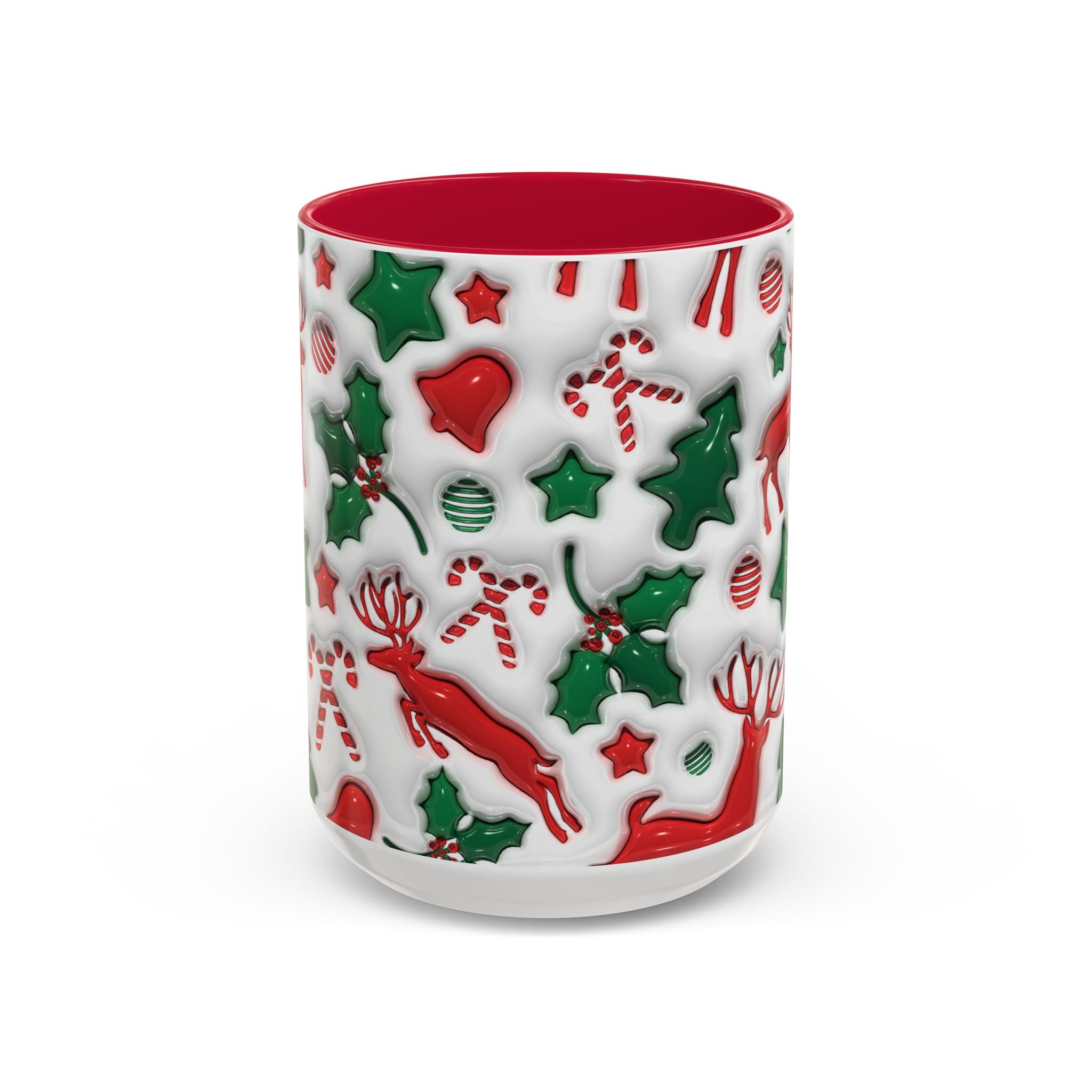 Festive Holiday Mugs, Christmas Coffee Cups, Colorful Reindeer and Candy Cane Design, Cozy Winter Drinkware, Perfect Gift for Holidays