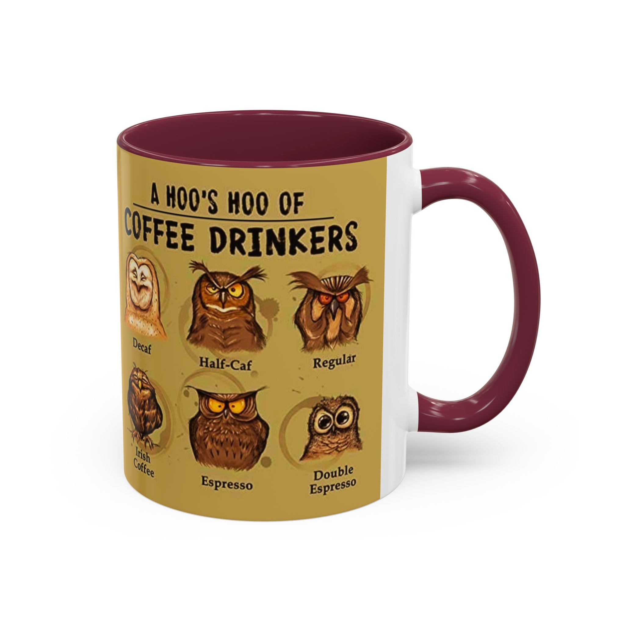 Coffee Owl Mug — "A Hoo's Hoo of Coffee Drinkers" 11oz/15oz