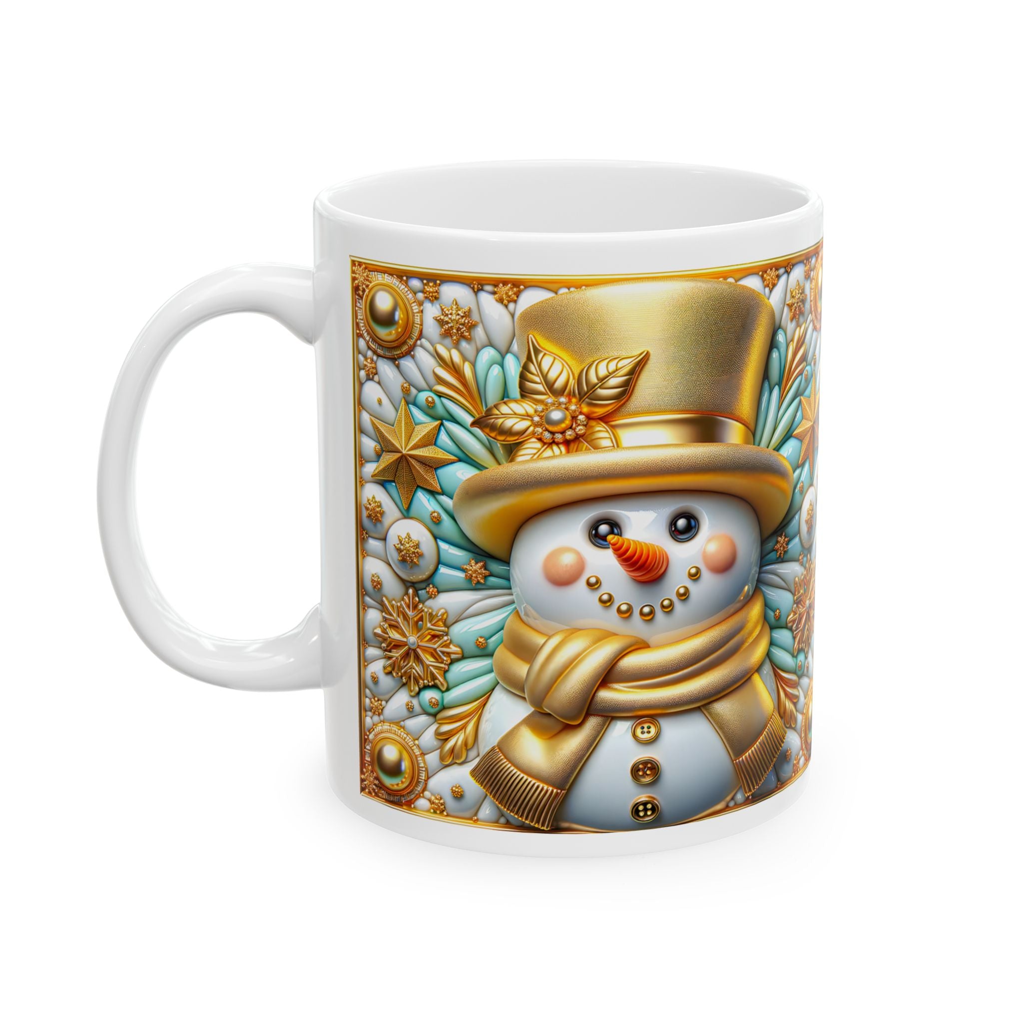 Festive Snowman Ceramic Mug - Perfect for Holiday Gifting, Winter Celebrations, Cozy Home Decor, Christmas Kitchenware, Seasonal Drinkware