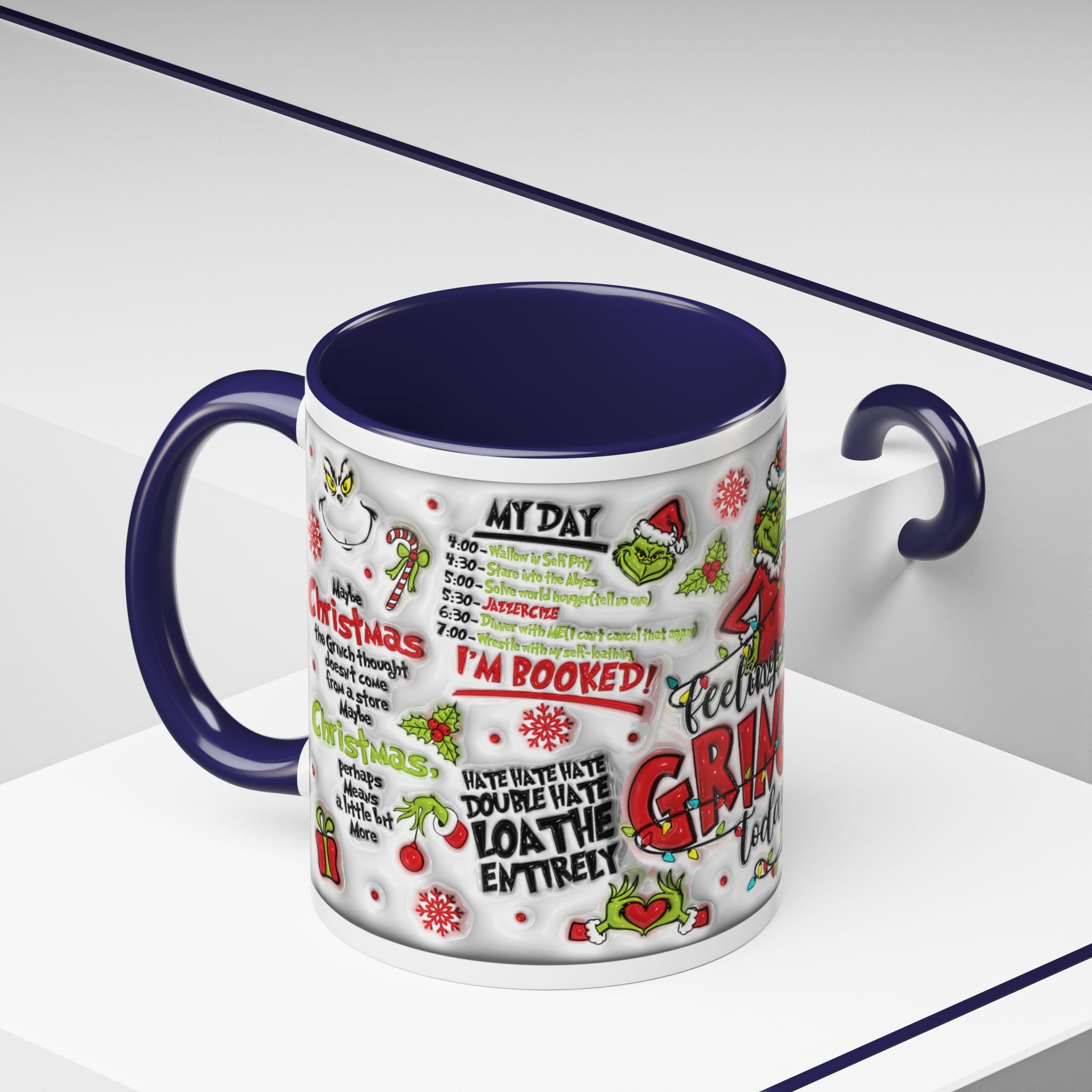 Grinchy Holiday Coffee Mug — "Feeling Extra Grinchy Today" Accent Mug (11/15oz)