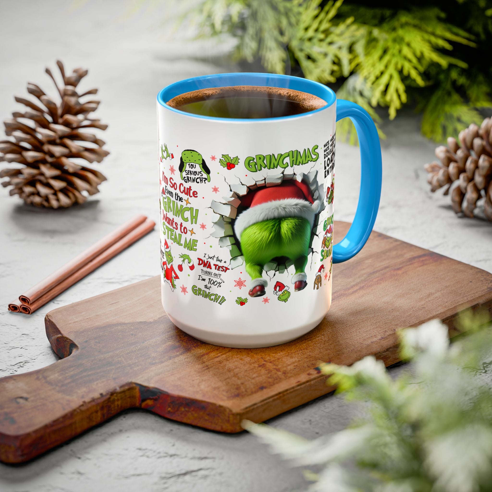 Colorful Grinch Mugs for Holiday Cheer, Funny Coffee Cups, Christmas Gift, Grinch Lovers, Festive Kitchen Decor