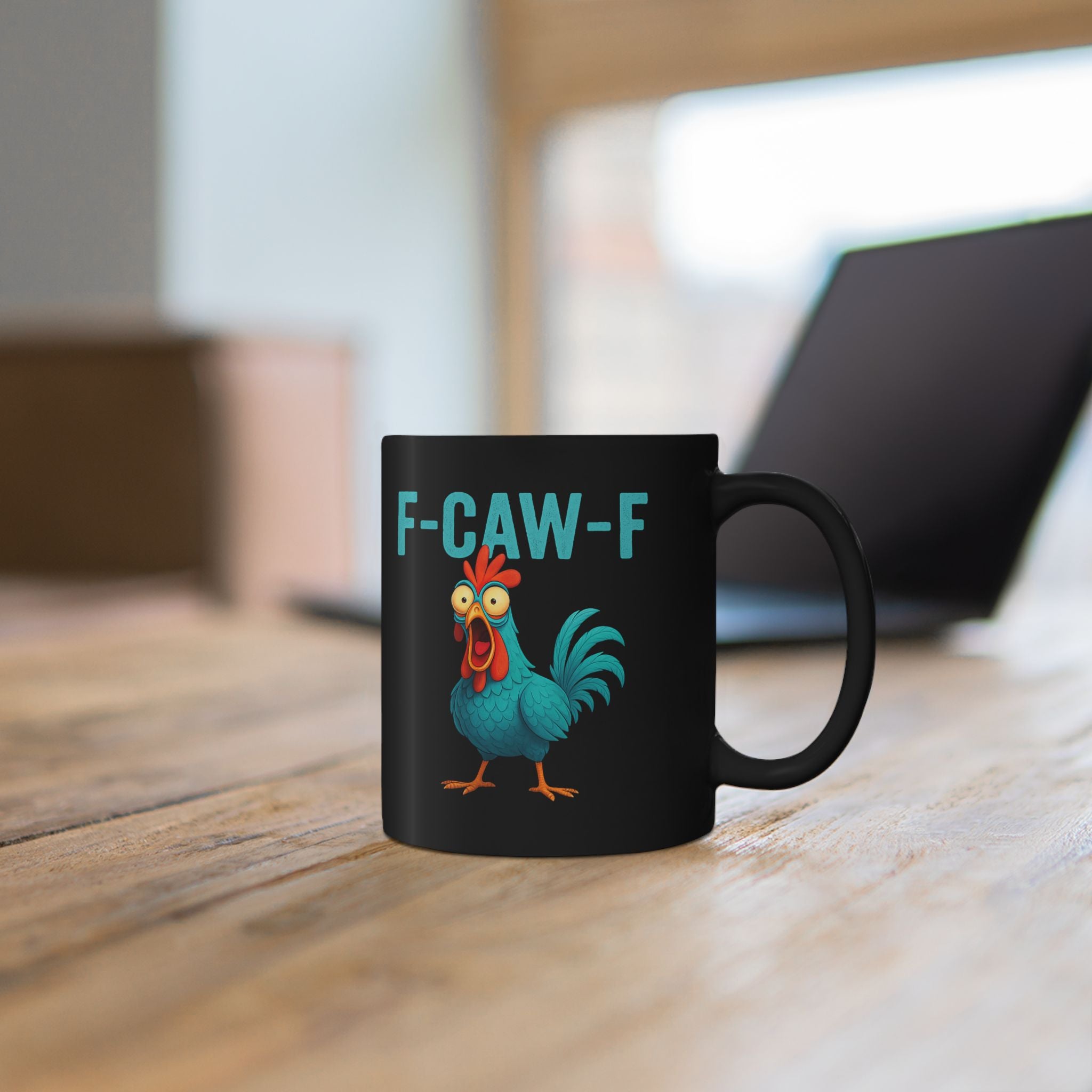After Coffee Effects F-CAW-F - Funny Chicken Mug, Quirky Rooster Cup, Gift for Animal Lovers, Family Coffee Mug, Humorous Kitchenware