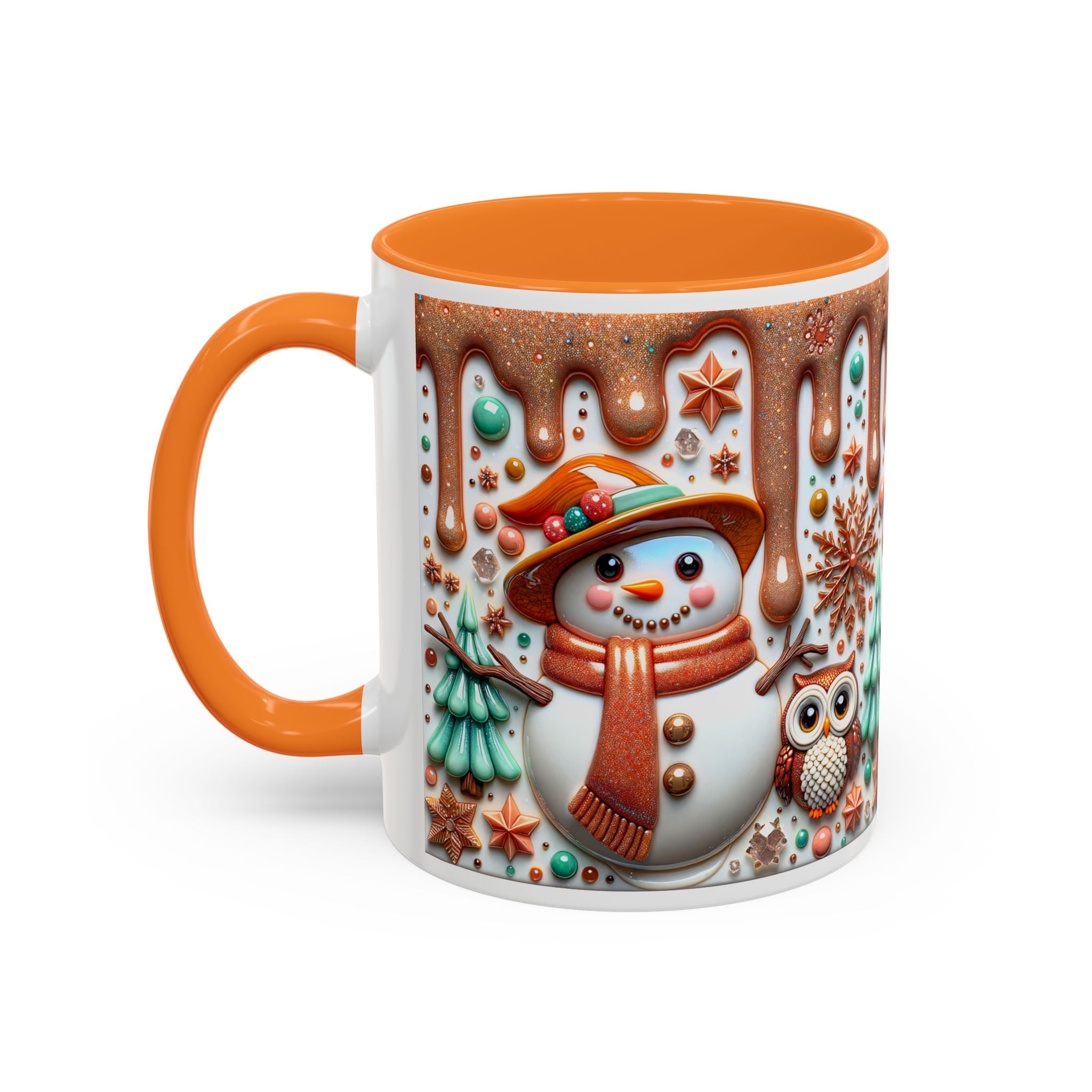 Colorful Holiday Mugs: Festive Owl & Snowman Design, Winter Gift, Christmas Coffee Cup, Cozy Kitchen Decor, Hot Cocoa Mug
