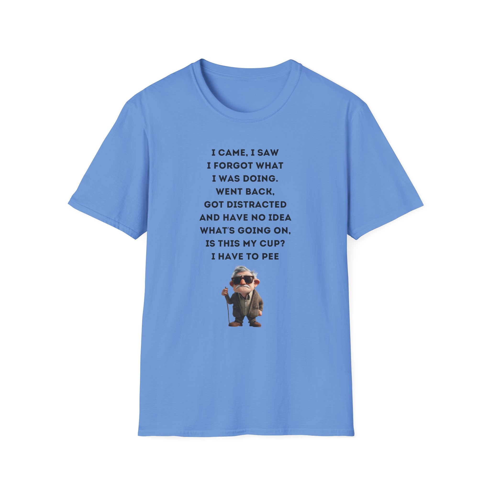 Forgetful Mini Character I Have To Pee T-Shirt | Funny Quote Tee