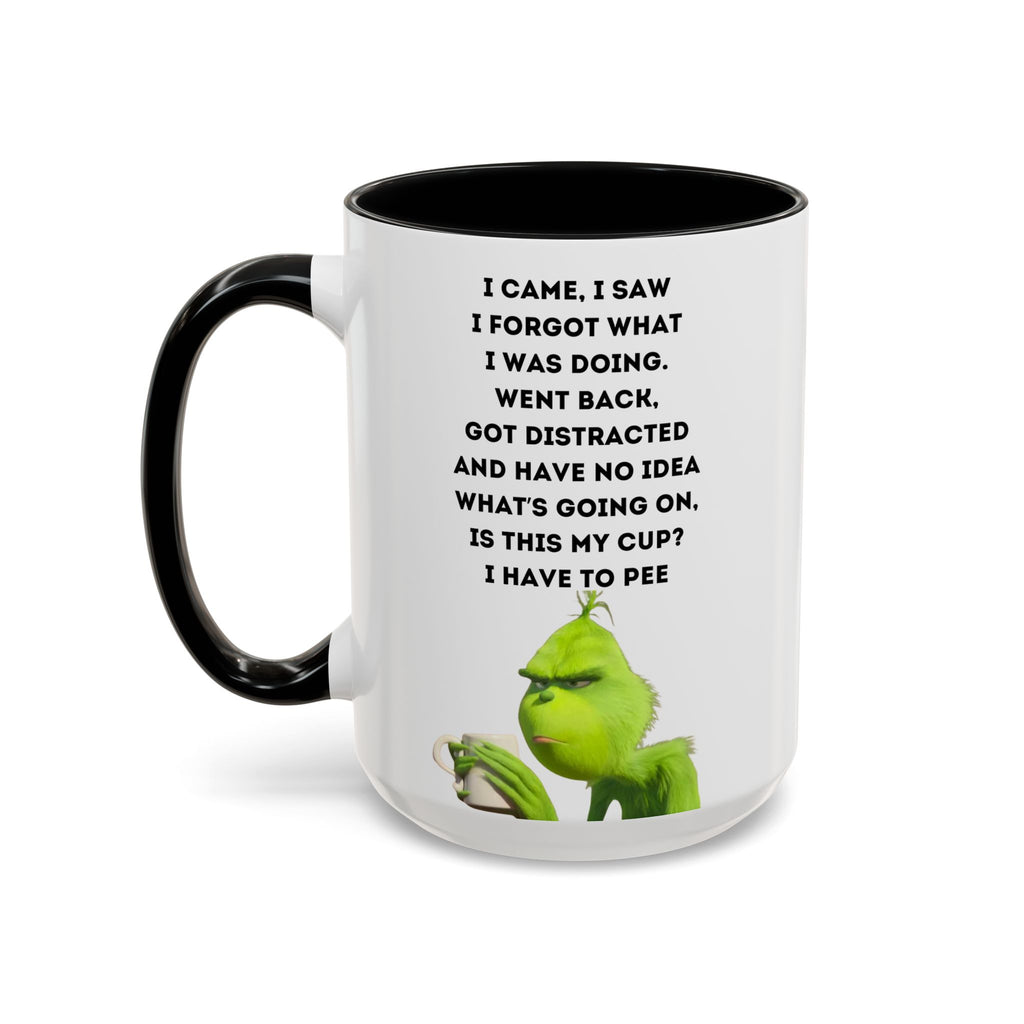 Grumpy Grinch Quote Accent Coffee Mug | Funny Holiday Coffee Cup