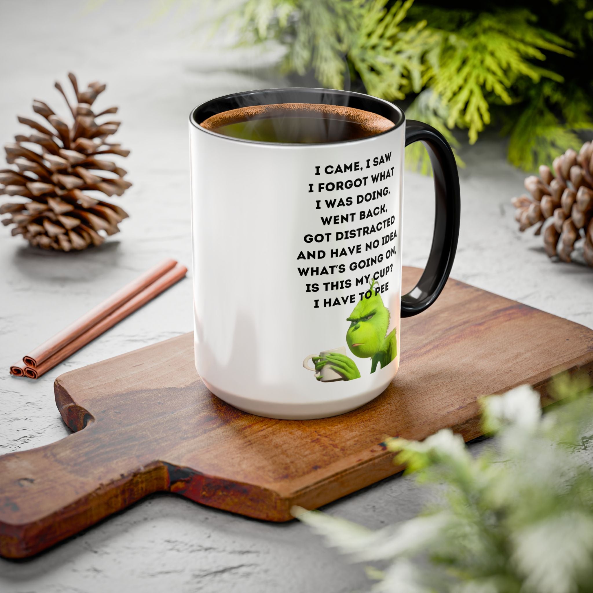 Colorful Grinch Coffee Mug, Fun Holiday Gift, Funny Tea Cup, Quirky Kitchen Decor, Grinch Fan Mug, Christmas Gift Idea
