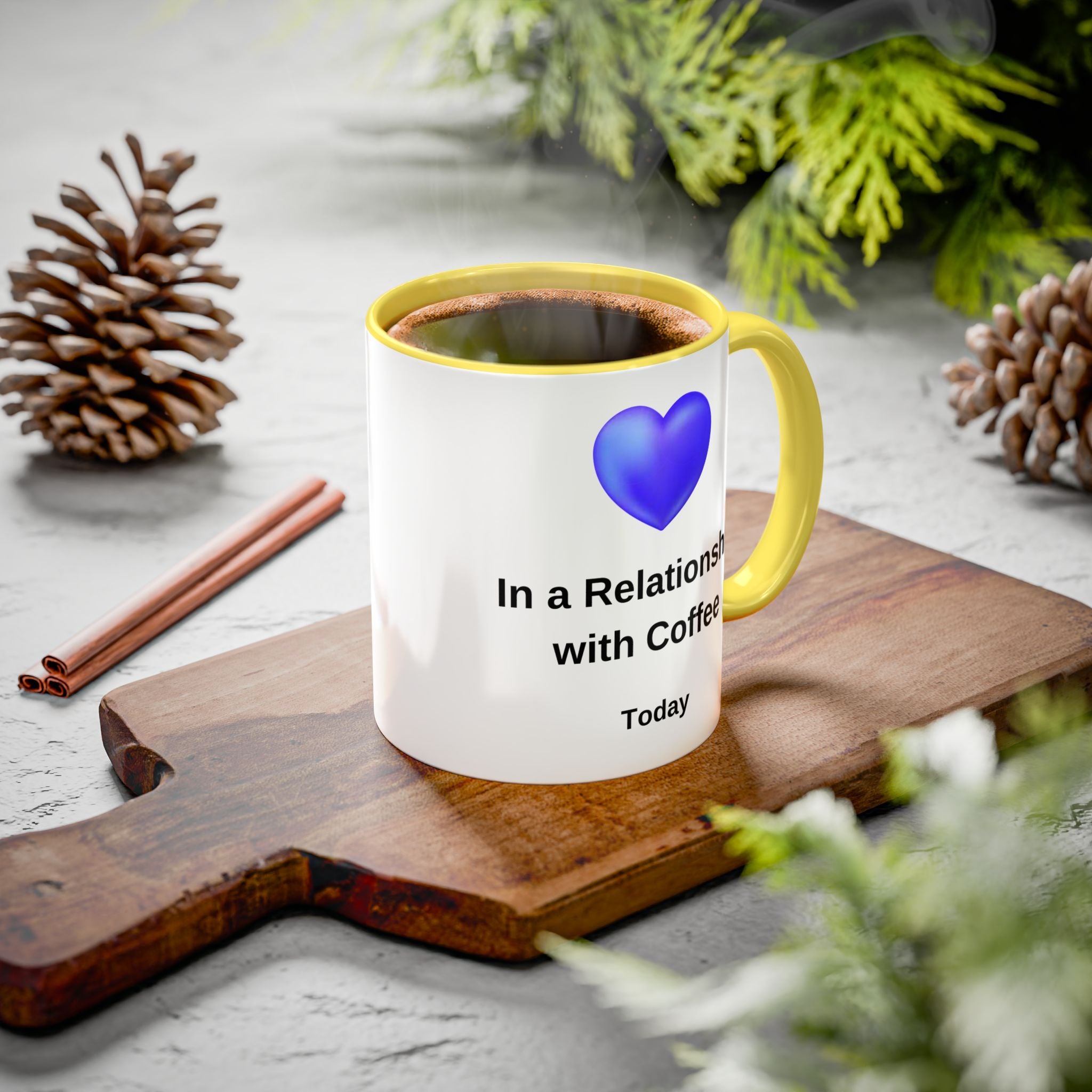 Coffee Lover Mug, Funny Coffee Cup Gift, Relationship with Coffee, Colorful Ceramic Mug, Coffee Addict Mug, Coffee Gift for Her, Coffee Mug