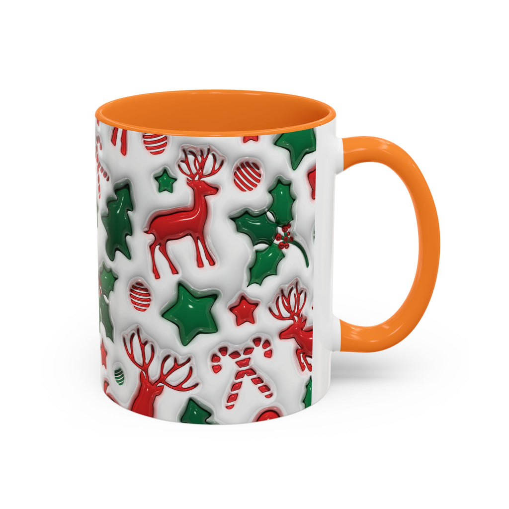 Festive Holiday Mugs, Christmas Coffee Cups, Colorful Reindeer and Candy Cane Design, Cozy Winter Drinkware, Perfect Gift for Holidays