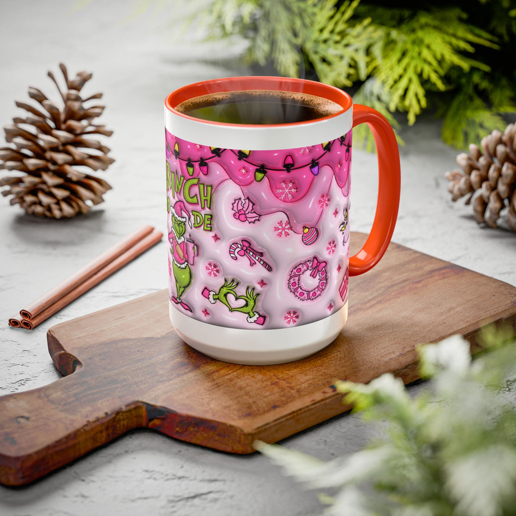 Colorful Grinch Mug, Holiday Gift, Whimsical Drinkware, Festive Coffee Cup, Christmas Decor, Grinch Mode Mug