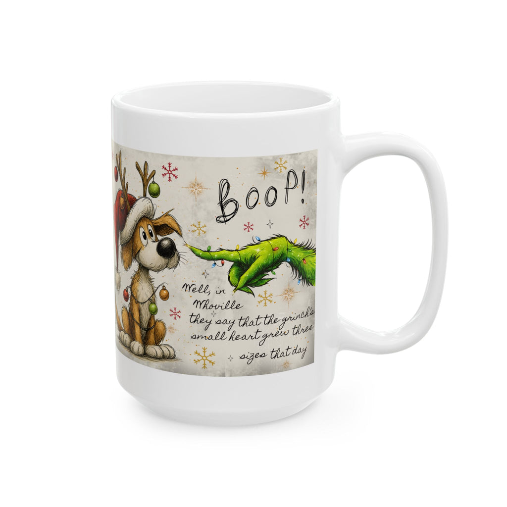 Grinch Paw & Reindeer Puppy Christmas Mug | Ceramic Coffee Mug
