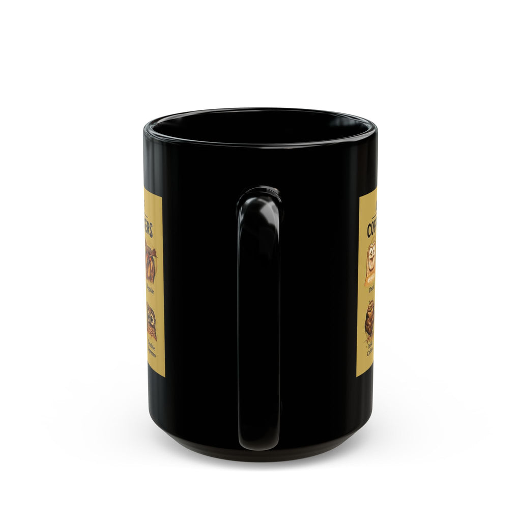 Coffee Lovers Mug, Funny Mug for Coffee Drinkers, Hoo Hoo Black Mug, Coffee Mug Gift, Coffee Fanatic Cup, Coffee Addict Present