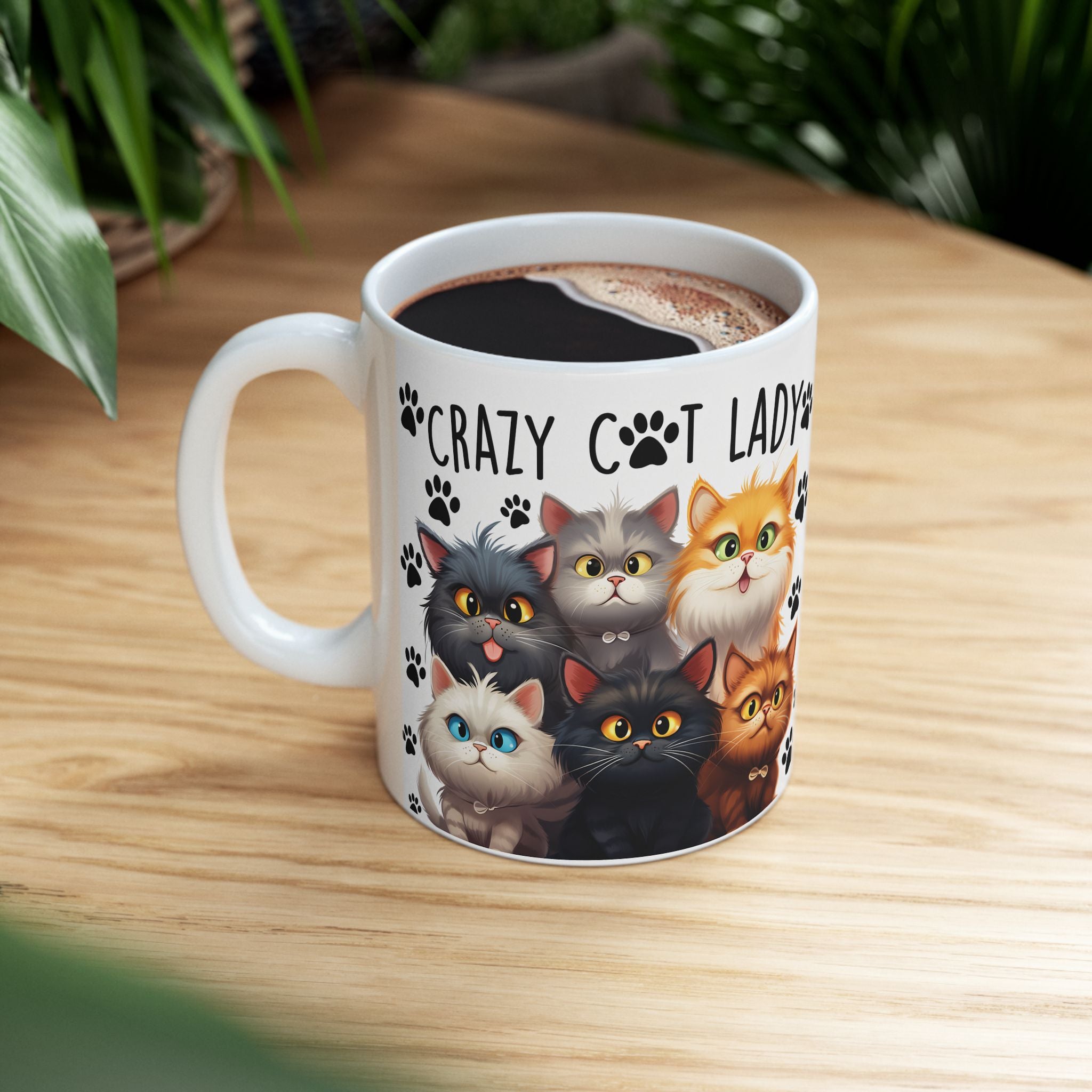 Crazy Cat Lady Cute Kittens Mug | Ceramic Coffee Tea Cup
