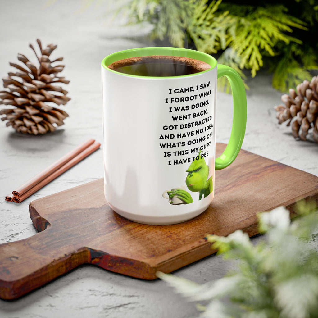 Colorful Grinch Coffee Mug, Fun Holiday Gift, Funny Tea Cup, Quirky Kitchen Decor, Grinch Fan Mug, Christmas Gift Idea