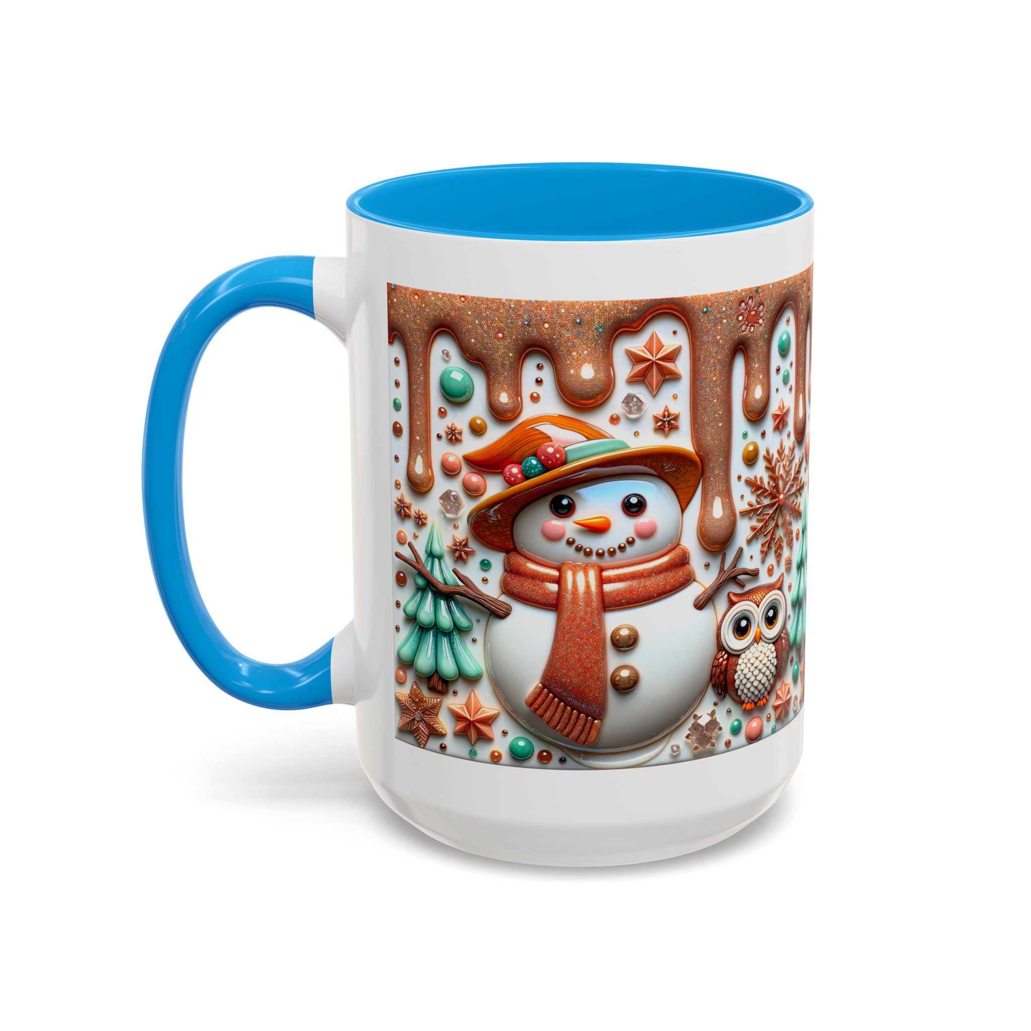 Colorful Holiday Mugs: Festive Owl & Snowman Design, Winter Gift, Christmas Coffee Cup, Cozy Kitchen Decor, Hot Cocoa Mug