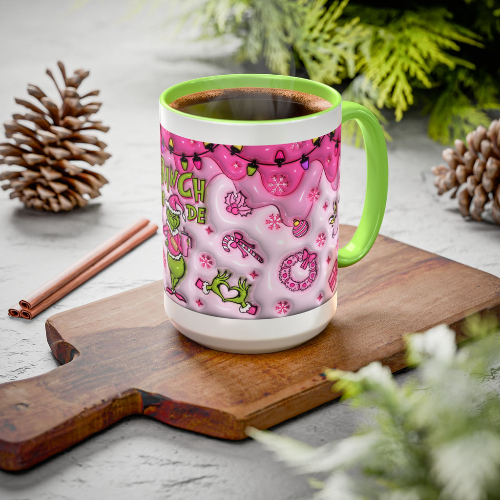 Colorful Grinch Mug, Holiday Gift, Whimsical Drinkware, Festive Coffee Cup, Christmas Decor, Grinch Mode Mug
