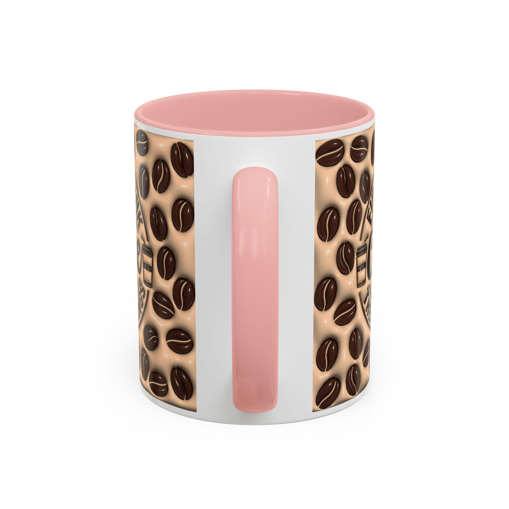 Coffee Beans Pattern First I Drink Coffee Mug | Accent 11oz 15oz