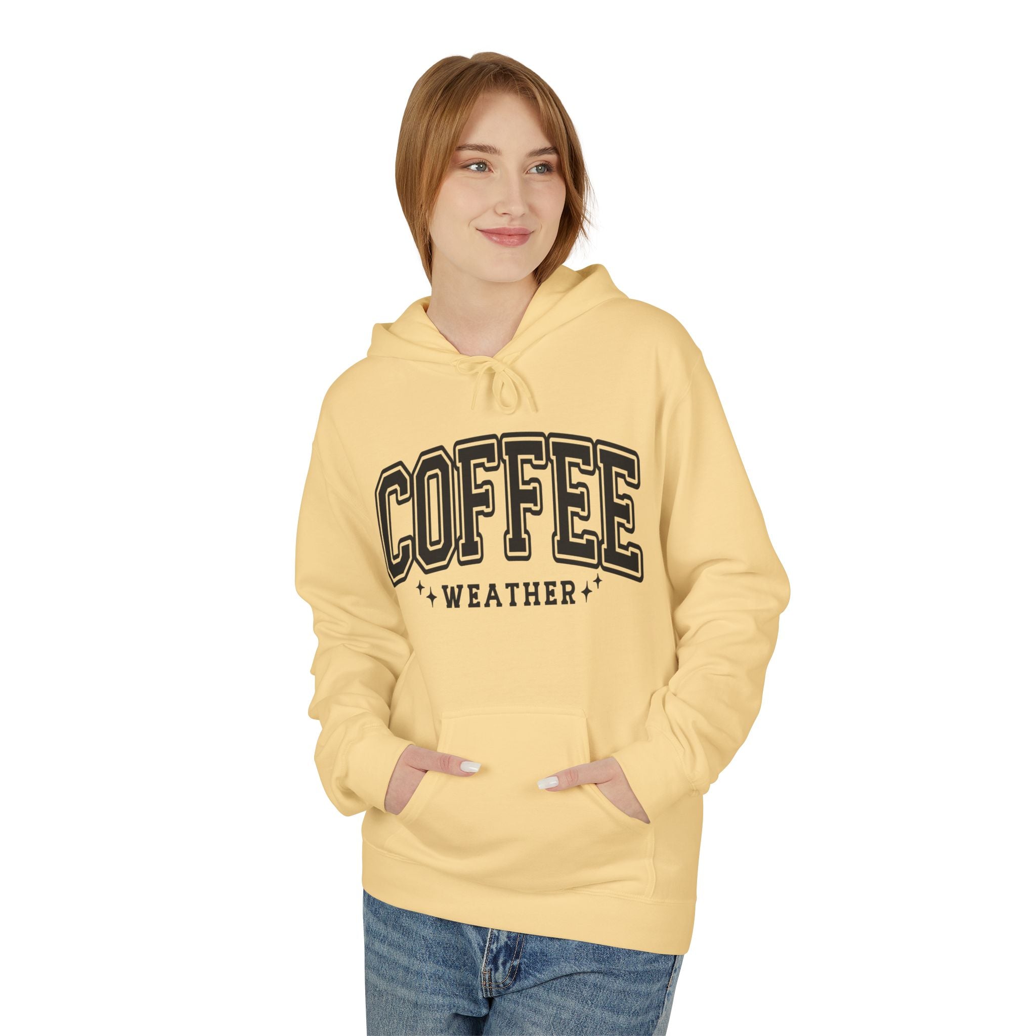 Cozy Coffee Weather Hoodie, Unisex Fleece Sweatshirt, Gift for Coffee Lovers, Fall Fashion, Casual Wear, Everyday Comfort