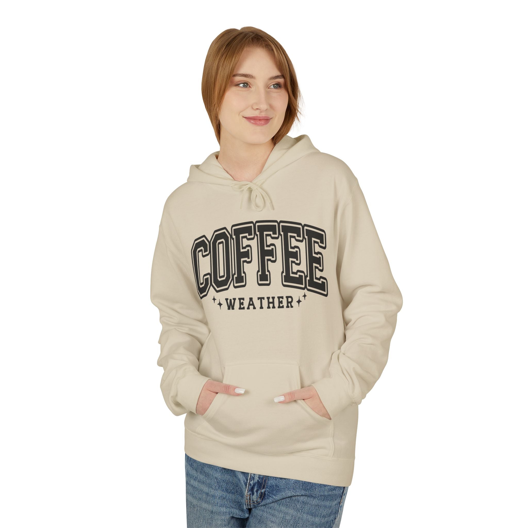 Cozy Coffee Weather Hoodie, Unisex Fleece Sweatshirt, Gift for Coffee Lovers, Fall Fashion, Casual Wear, Everyday Comfort