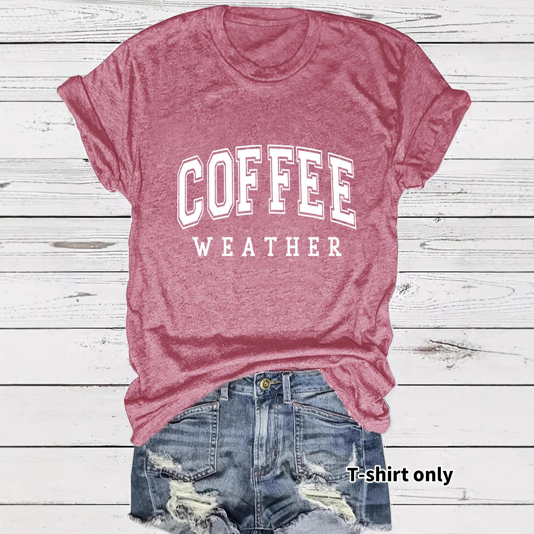 Short sleeved COFFEE pattern