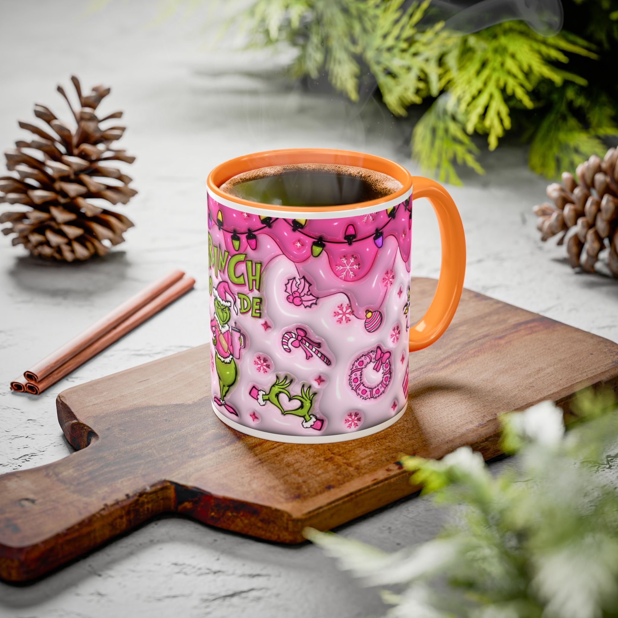 Colorful Grinch Mug, Holiday Gift, Whimsical Drinkware, Festive Coffee Cup, Christmas Decor, Grinch Mode Mug