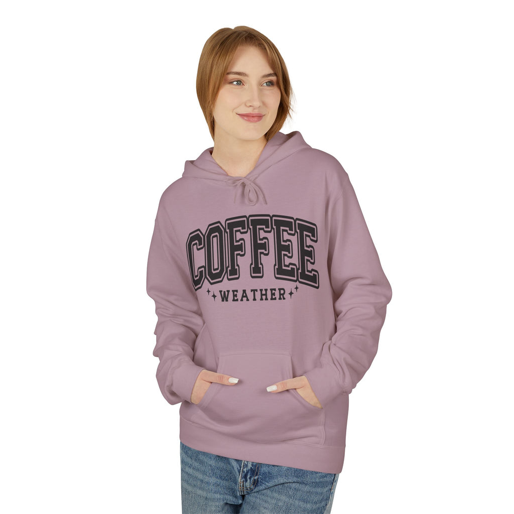 Cozy Coffee Weather Hoodie, Unisex Fleece Sweatshirt, Gift for Coffee Lovers, Fall Fashion, Casual Wear, Everyday Comfort