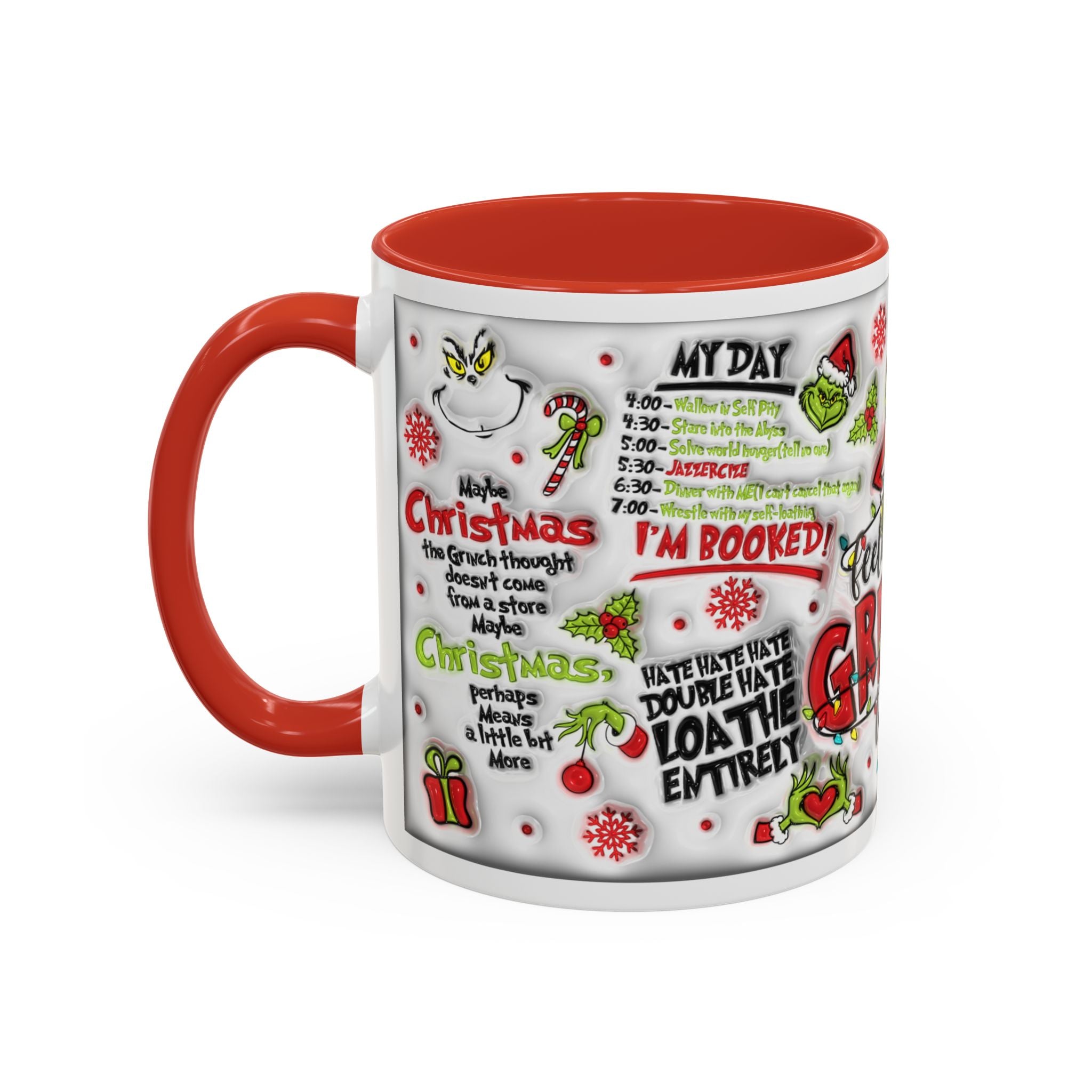 Grinchy Holiday Coffee Mug — "Feeling Extra Grinchy Today" Accent Mug (11/15oz)